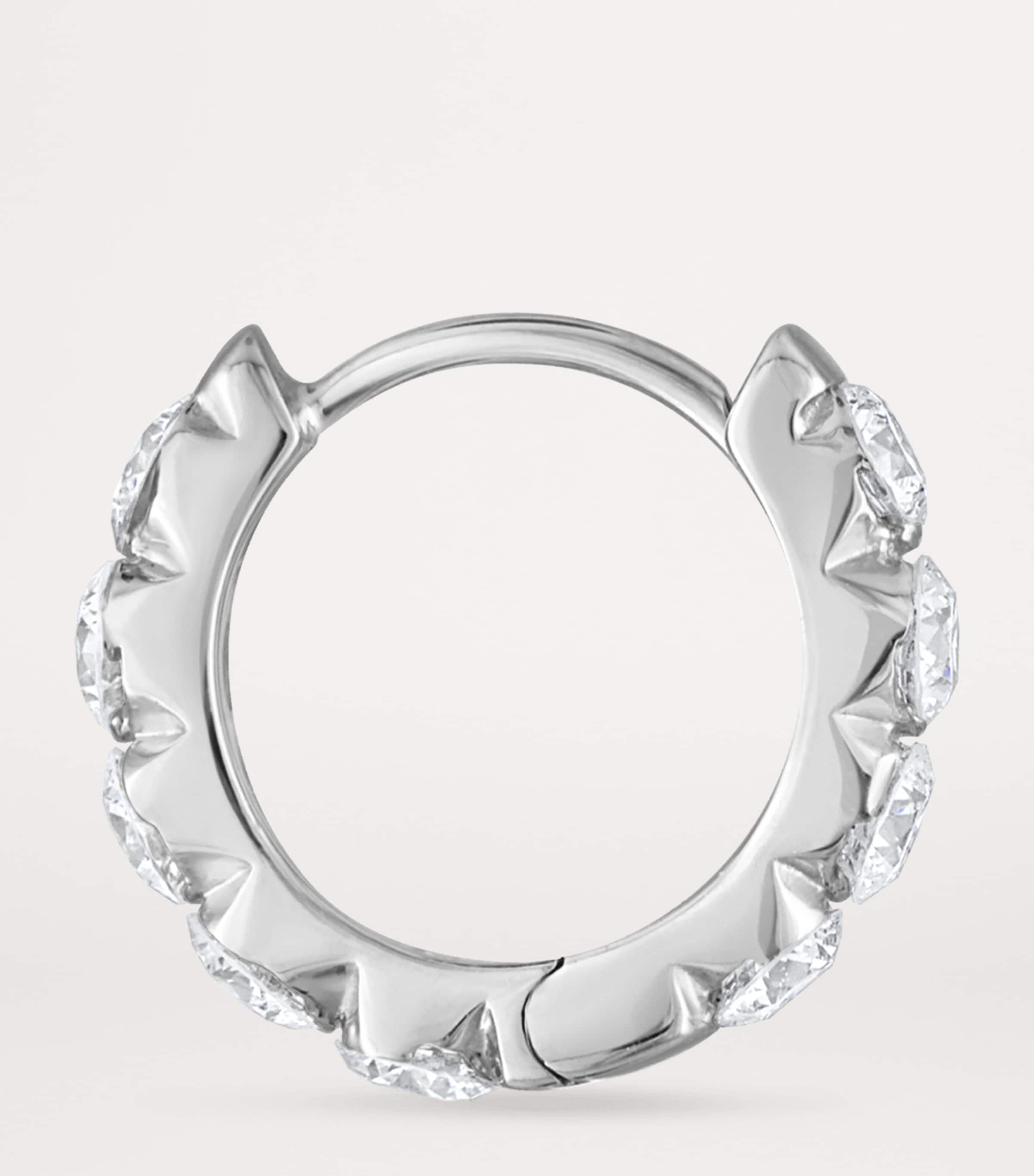 Maria Tash White Gold Invisible Set Large Diamond Eternity Hoop Earring (8mm) White Gold Image 3