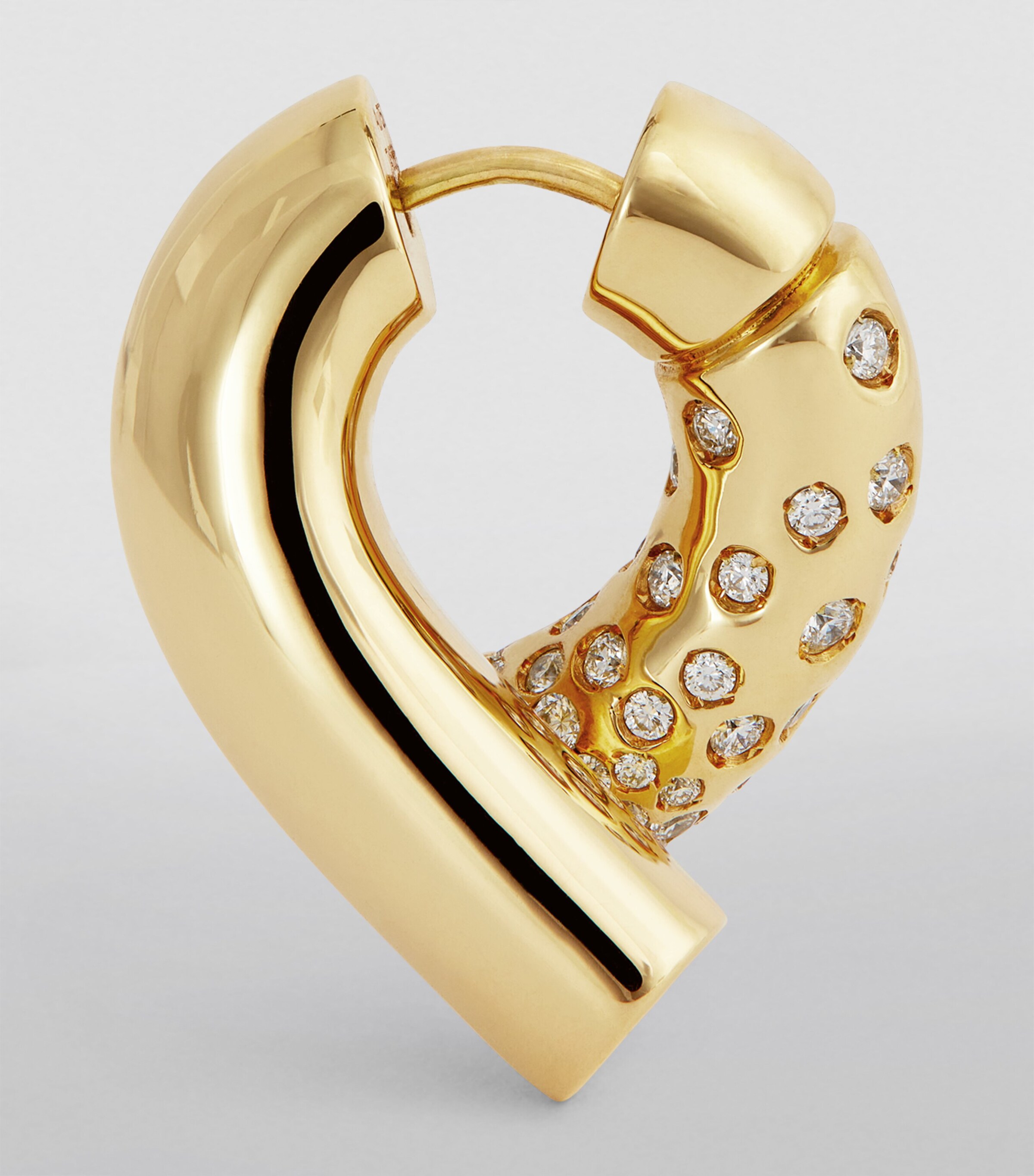 Tabayer Yellow Gold and Pavé Diamond Oera Hoop Earrings Yellow Gold Image 3