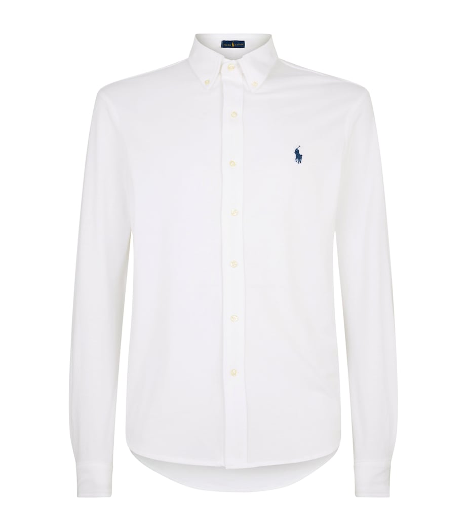 Cotton Textured Polo Shirt WHITE Image 1