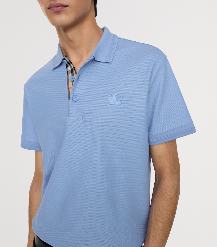 Burberry Mens Cotton Polo Shirt Cornflower Blue Image 3