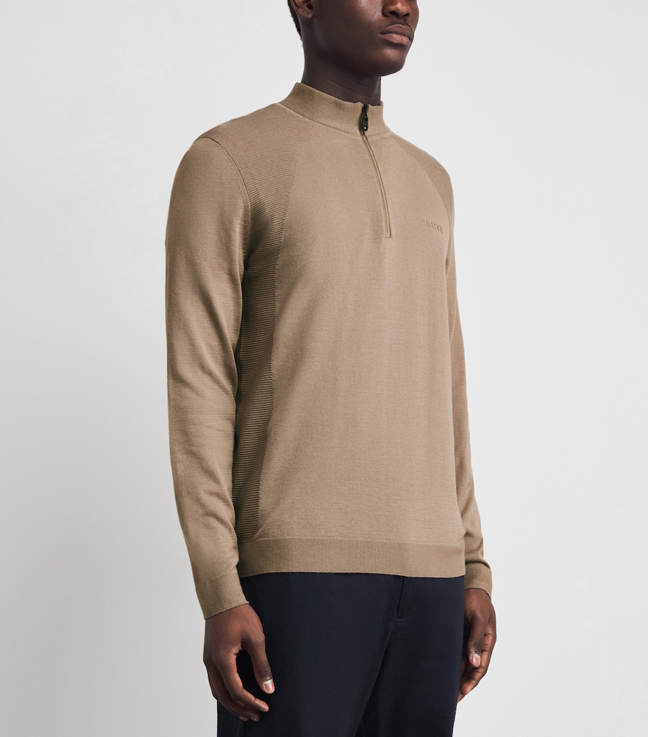 BOSS Mens Momentum Lite Quarter-Zip Sweatshirt Light Pastel Image 4