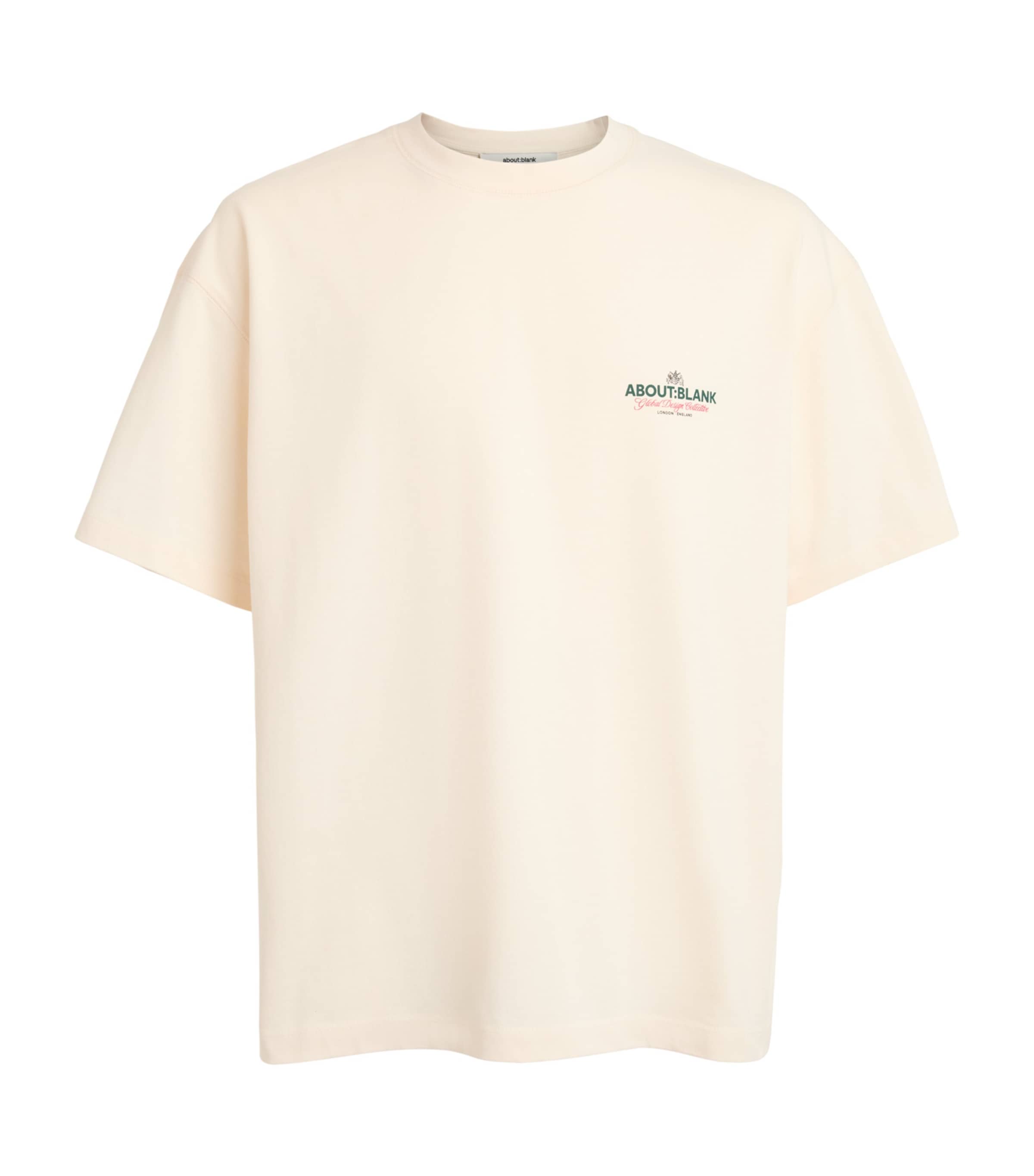 about:blank Mens Cotton Logo Oversized T-Shirt Oat/green/red Image 1