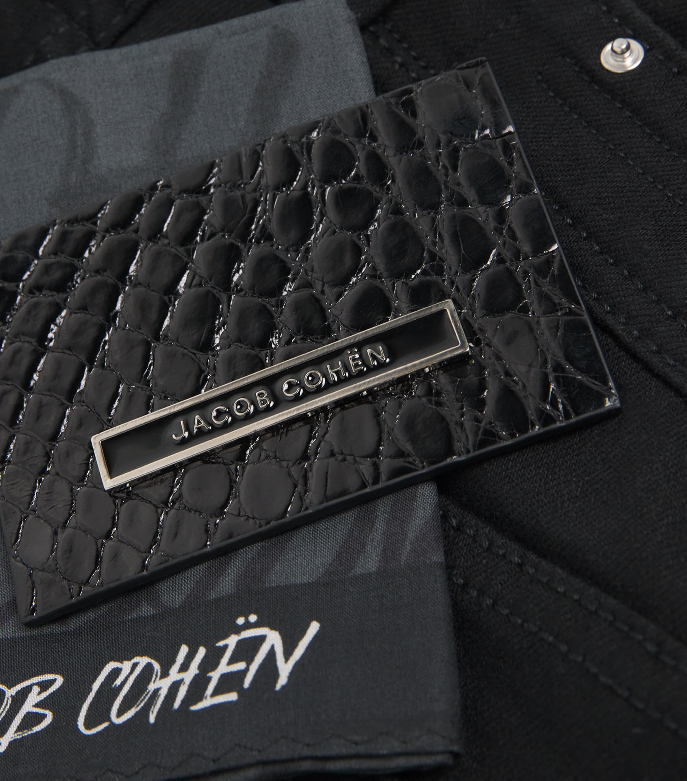 Crocodile Skin-Patch Bard Slim Jeans 500D Image 5