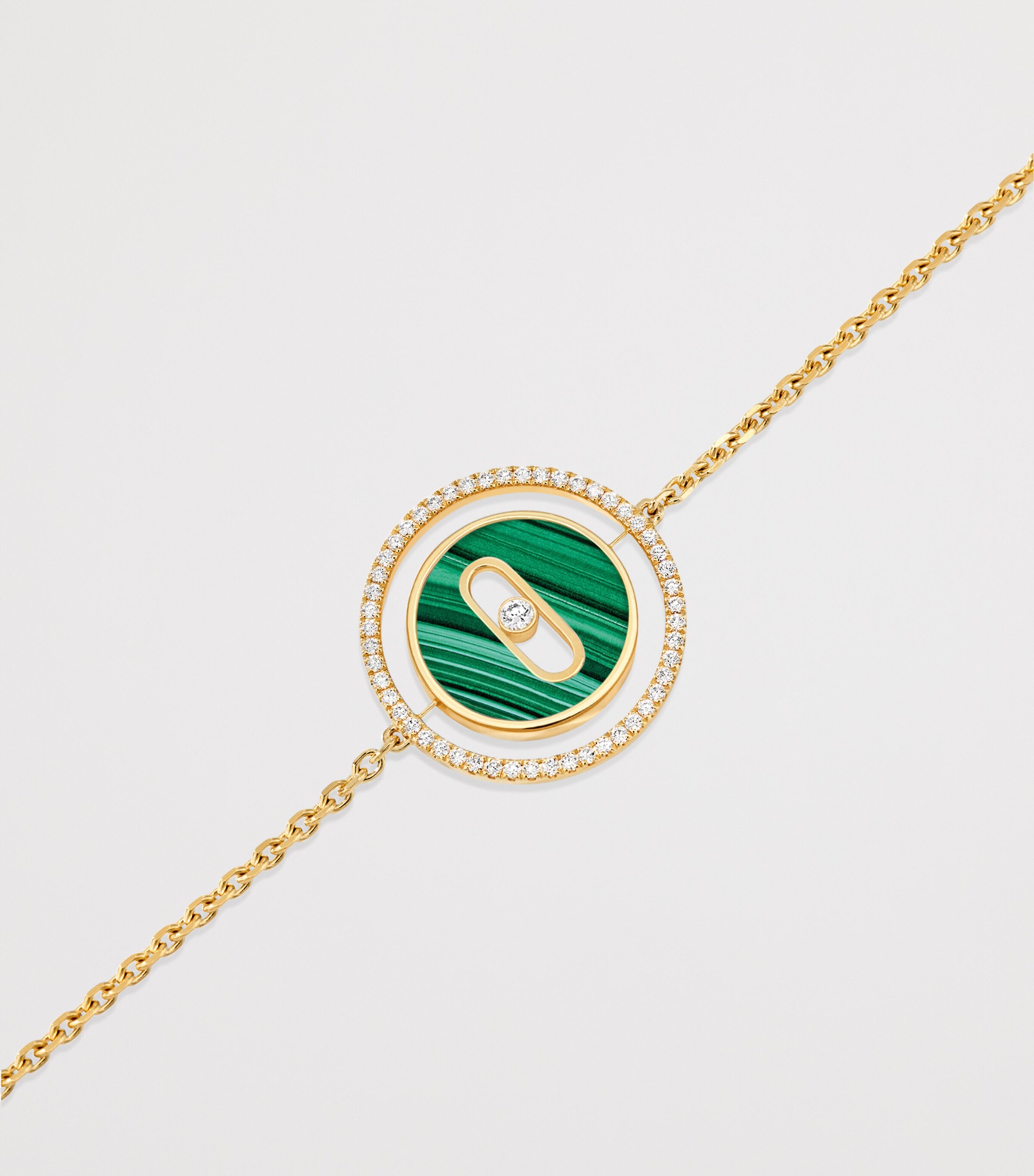 Messika Lucky Move Yellow Gold, Diamond and Malachite Bracelet (0.18ct) Yellow Gold Image 3