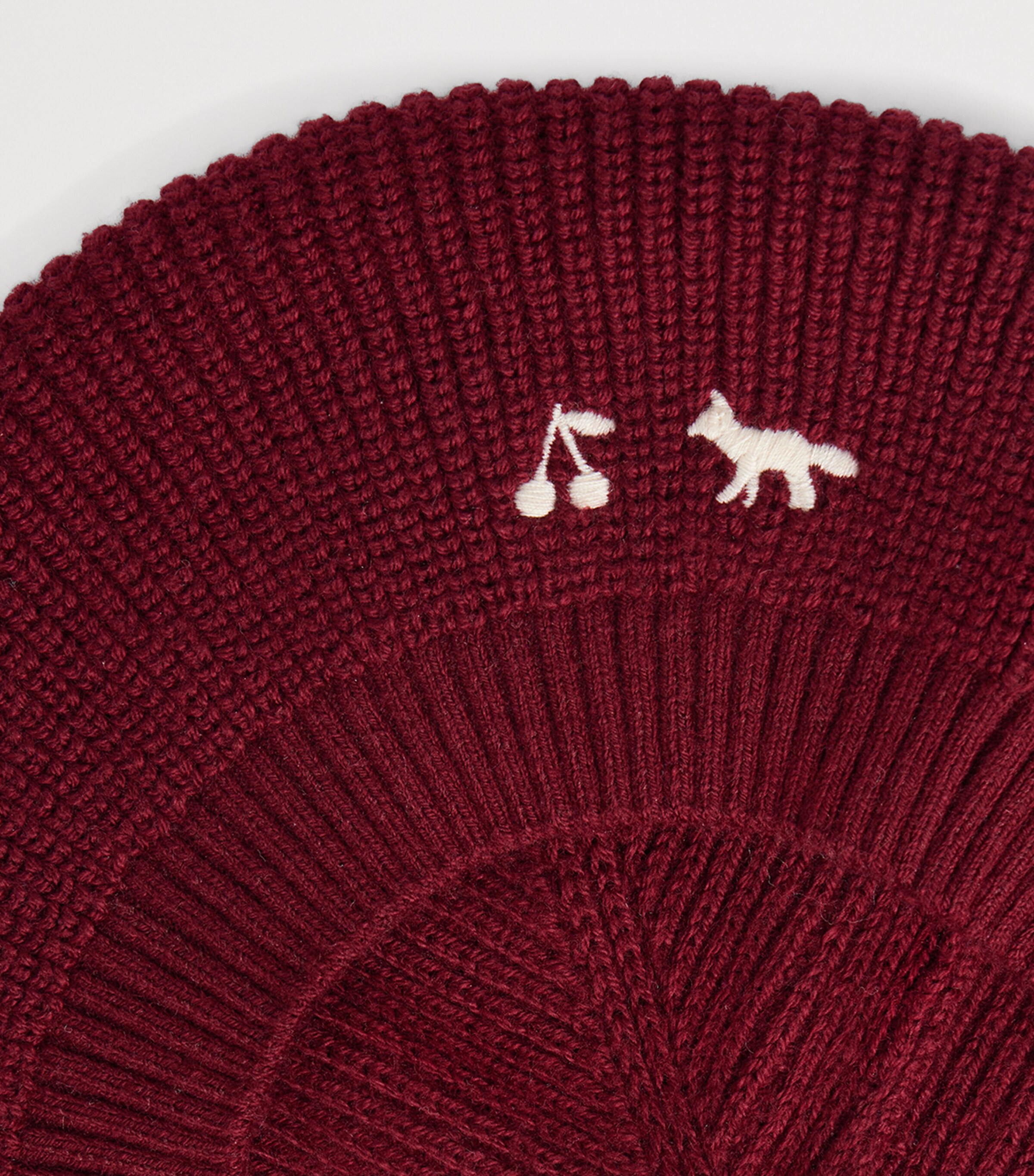 Bonpoint x Maison Kitsuné Cotton-Cashmere Knitted Beret Bordeaux Image 3