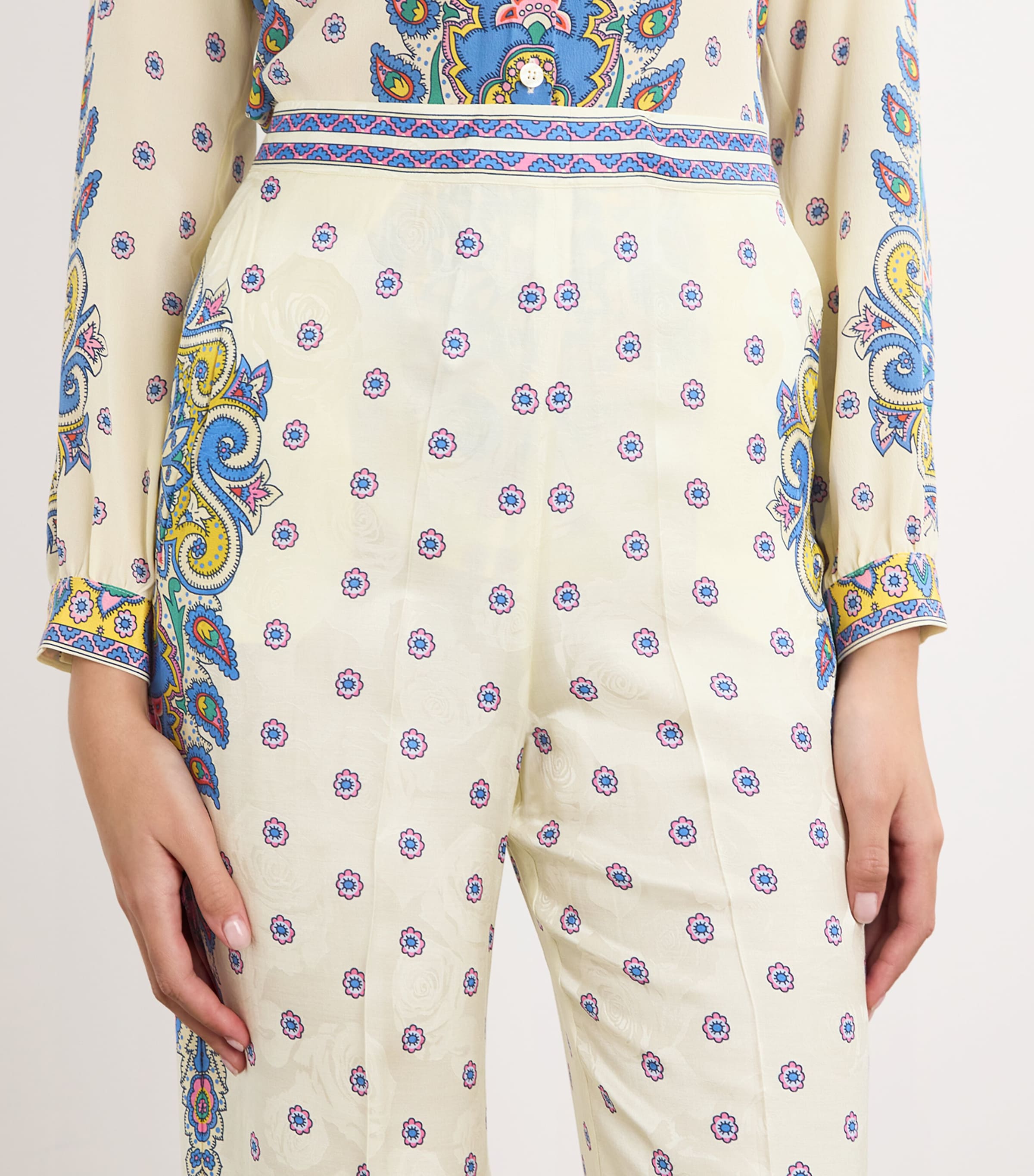 Silk-Blend Printed Trousers X0800 Image 6