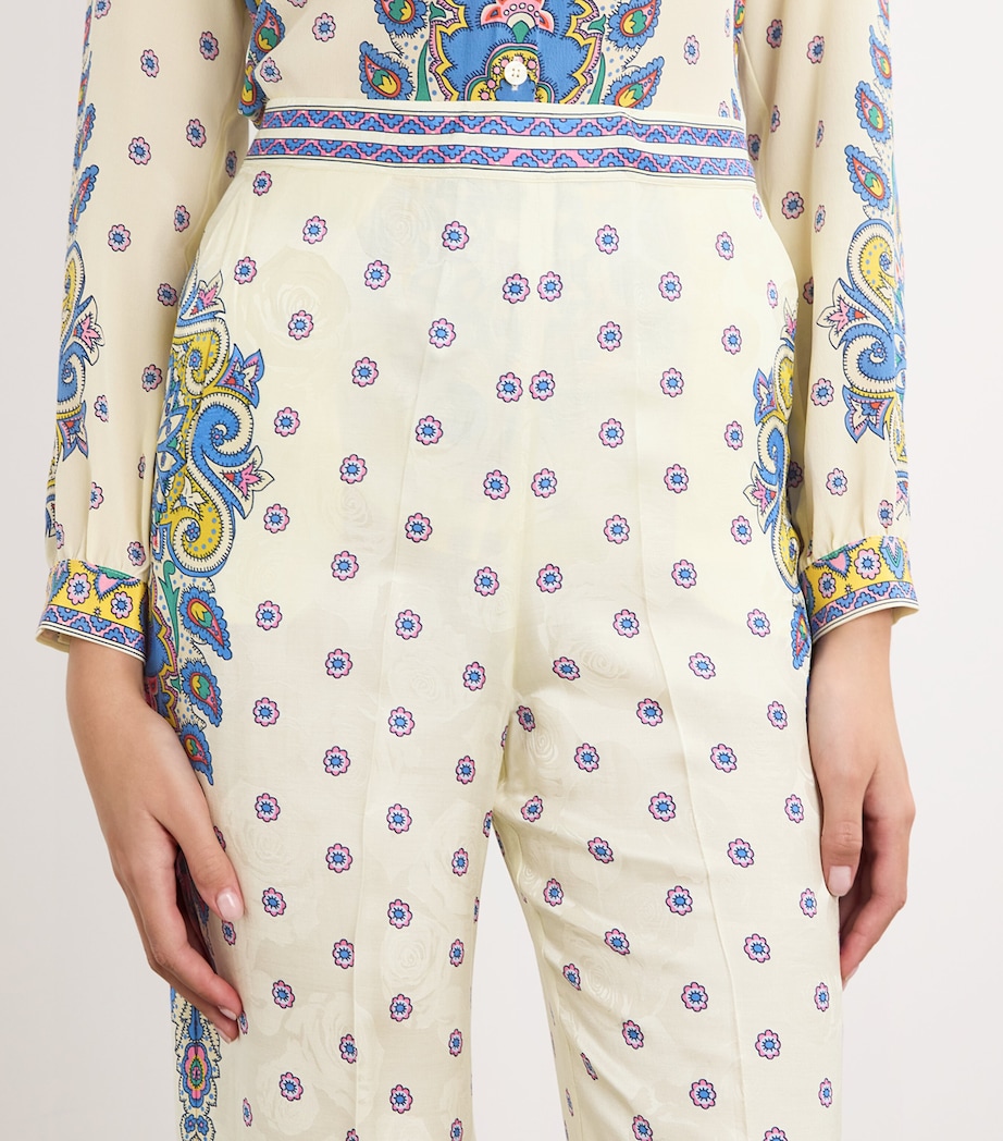 Silk-Blend Printed Trousers X0800 Image 6