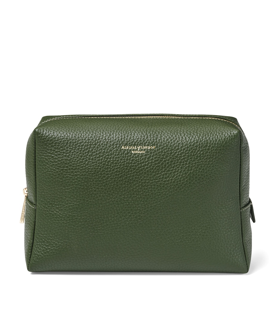 Aspinal Of London Large Leather London Cosmetic Case Racing Green Image 1