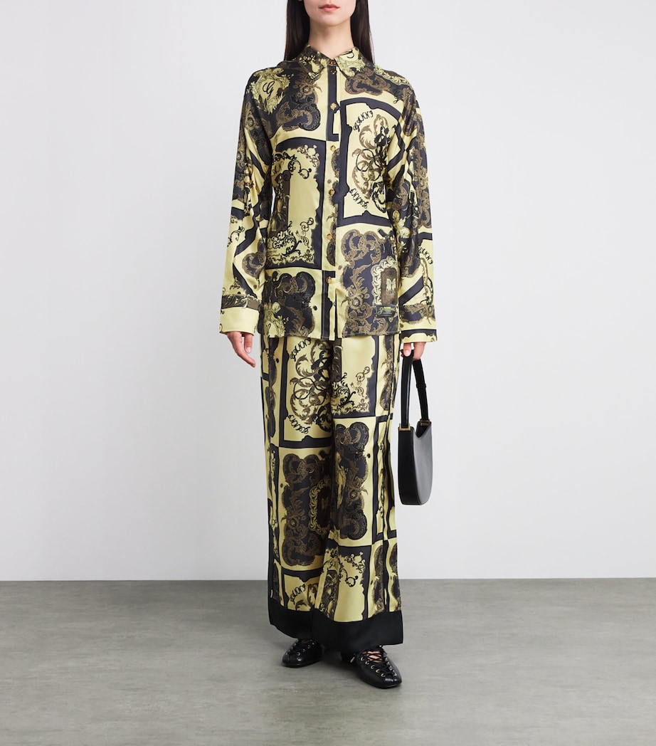 Silk Ornate Print Trousers 308 POPCORN Image 2