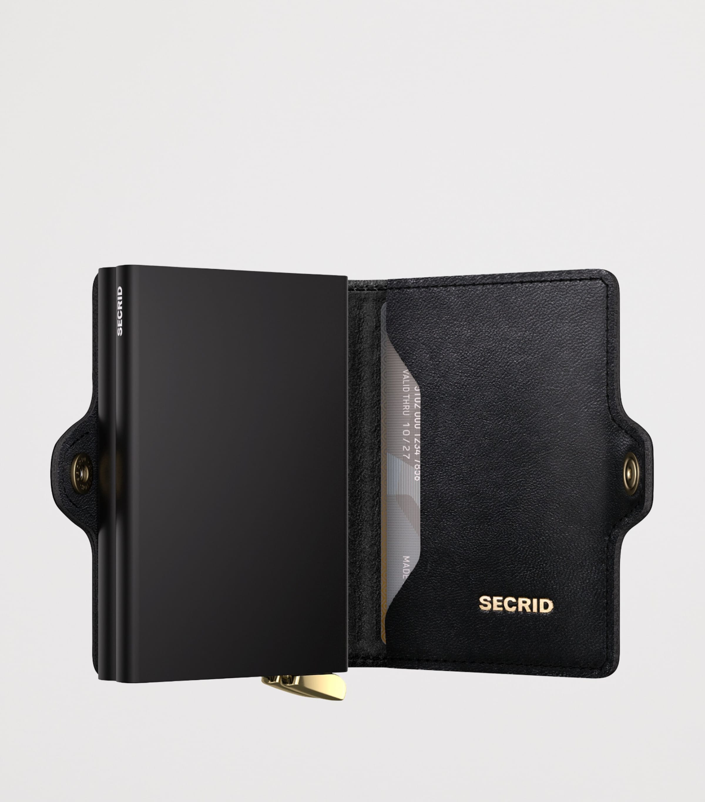 Leather Diamond-Embossed Twinwallet BLACK Image 2