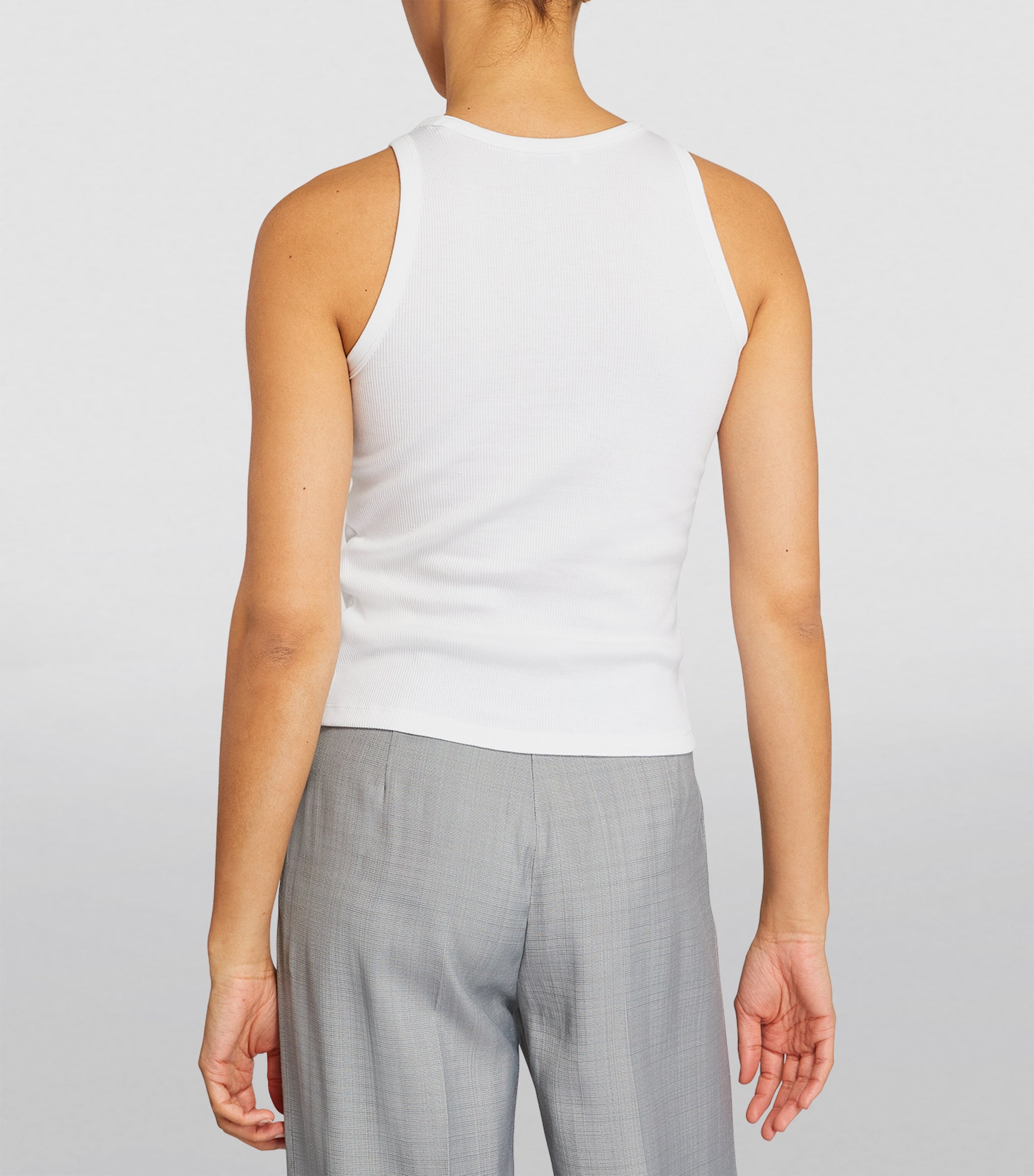 Ribbed Tank Top WHITE Image 4