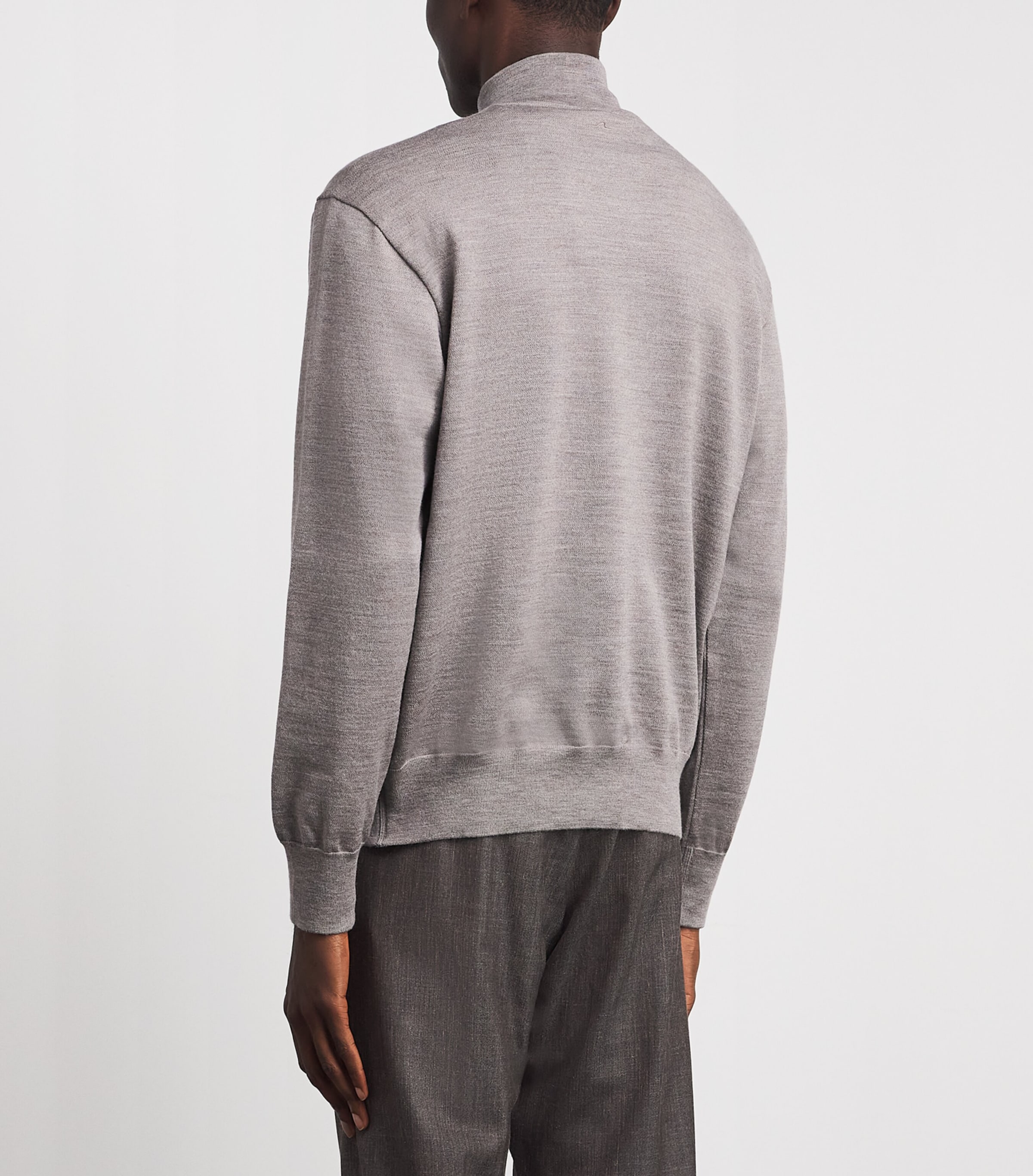 Paul & Shark Mens Virgin Wool Quarter-Zip Sweater Beige Image 5