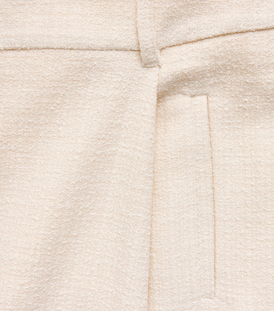 Bouclé Pleated Tapered Trousers IVORY Image 5
