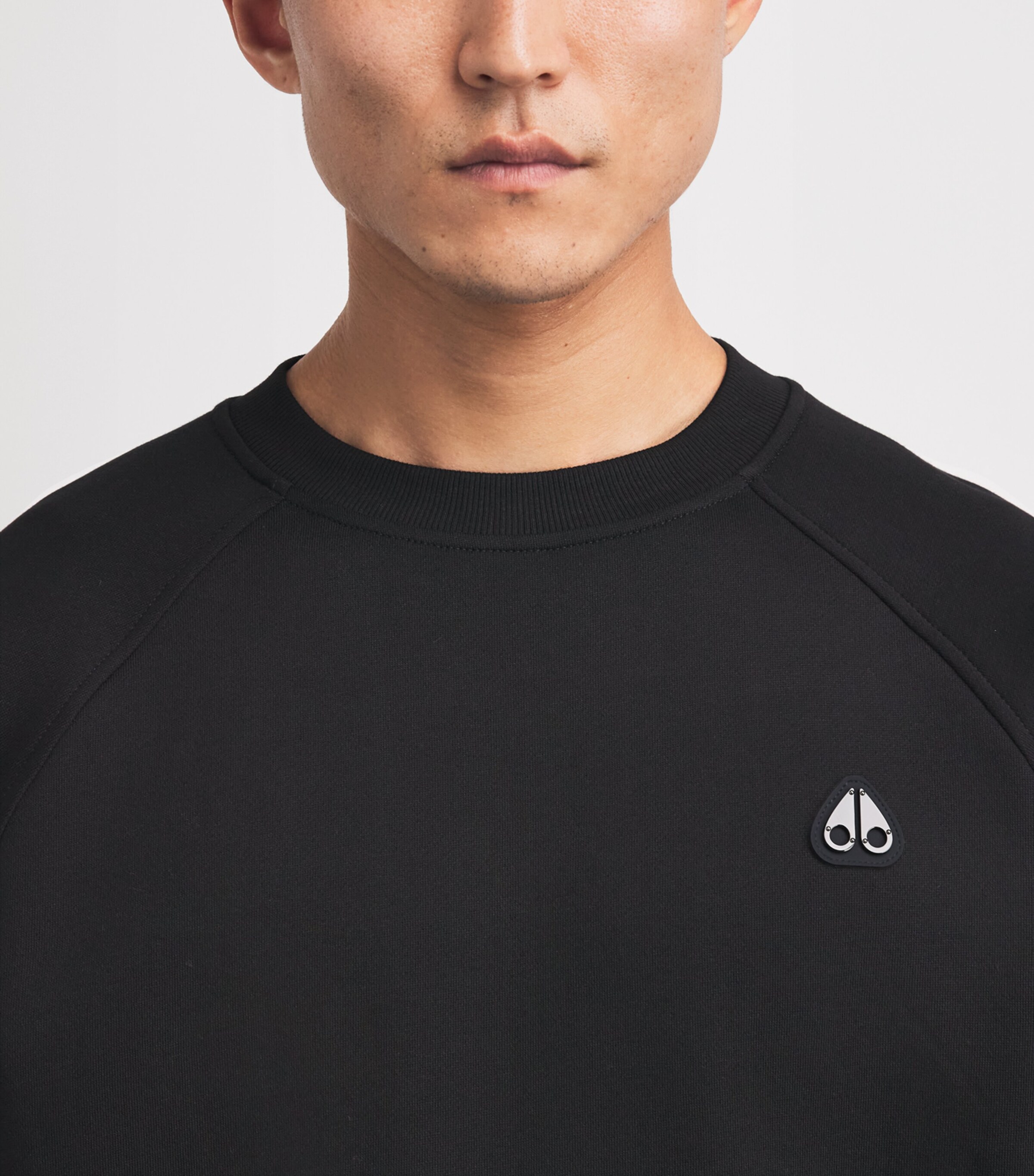 Moose Knuckles Mens Logo Yul Sweatshirt Black Image 3