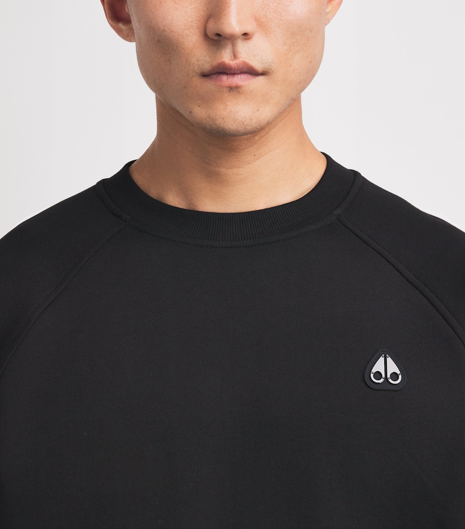 Moose Knuckles Mens Logo Yul Sweatshirt Black Image 3