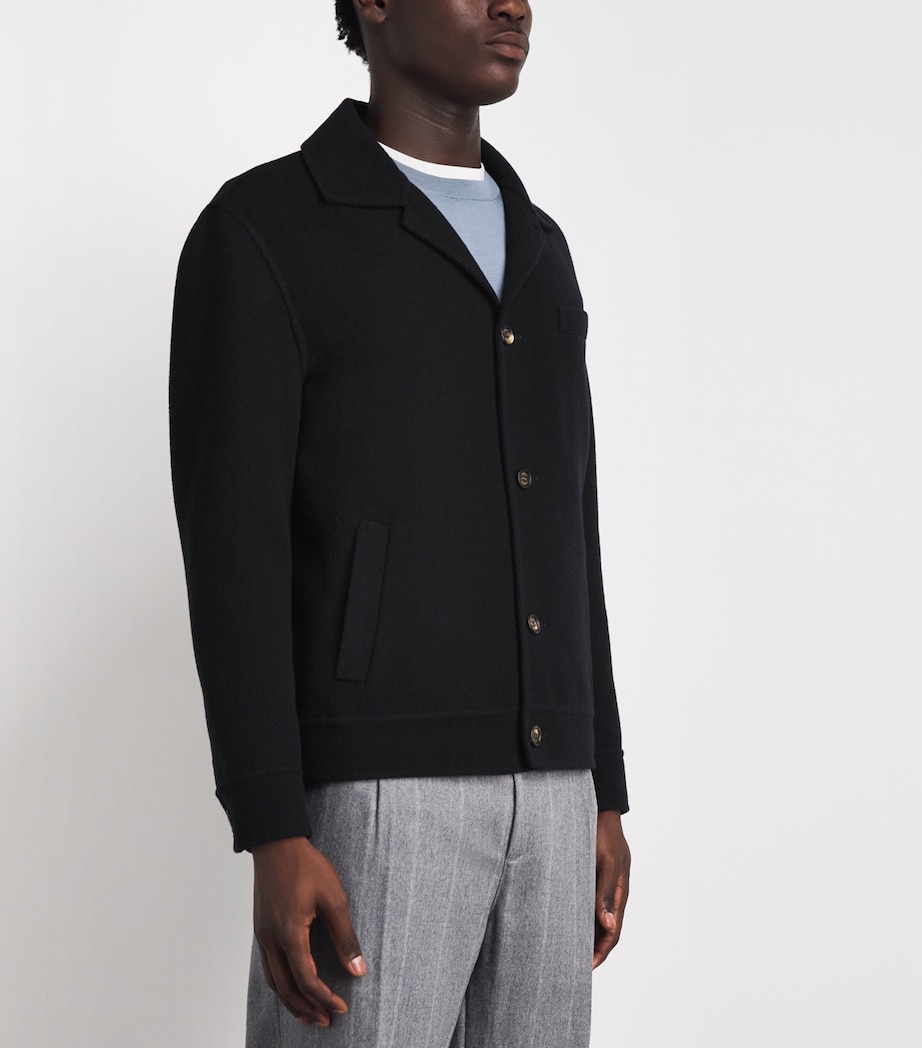 Eleventy Mens Wool Overshirt Blu Image 4