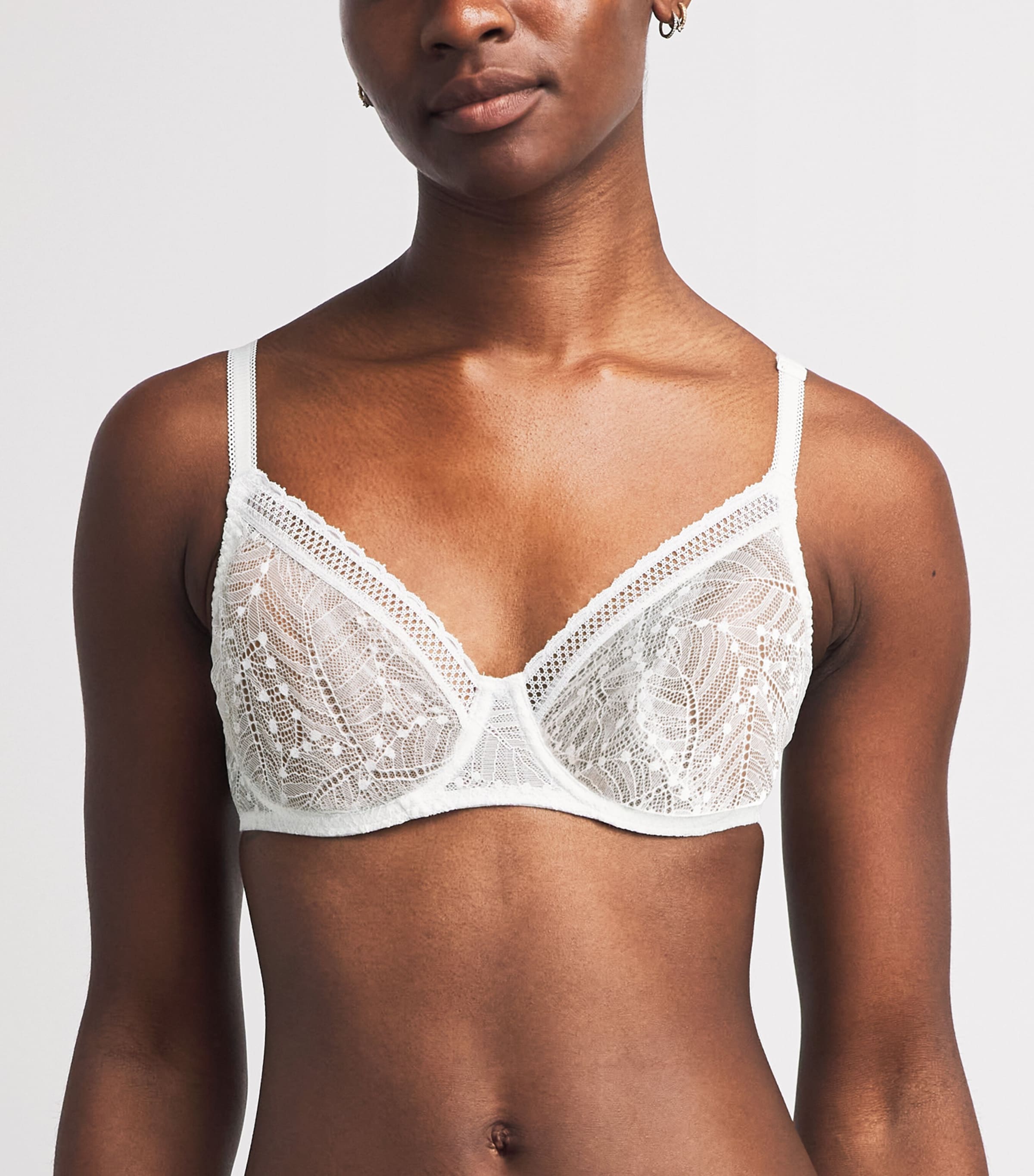 Simone Perele Womens Lace Comète Plunge Bra Blanc Image 2