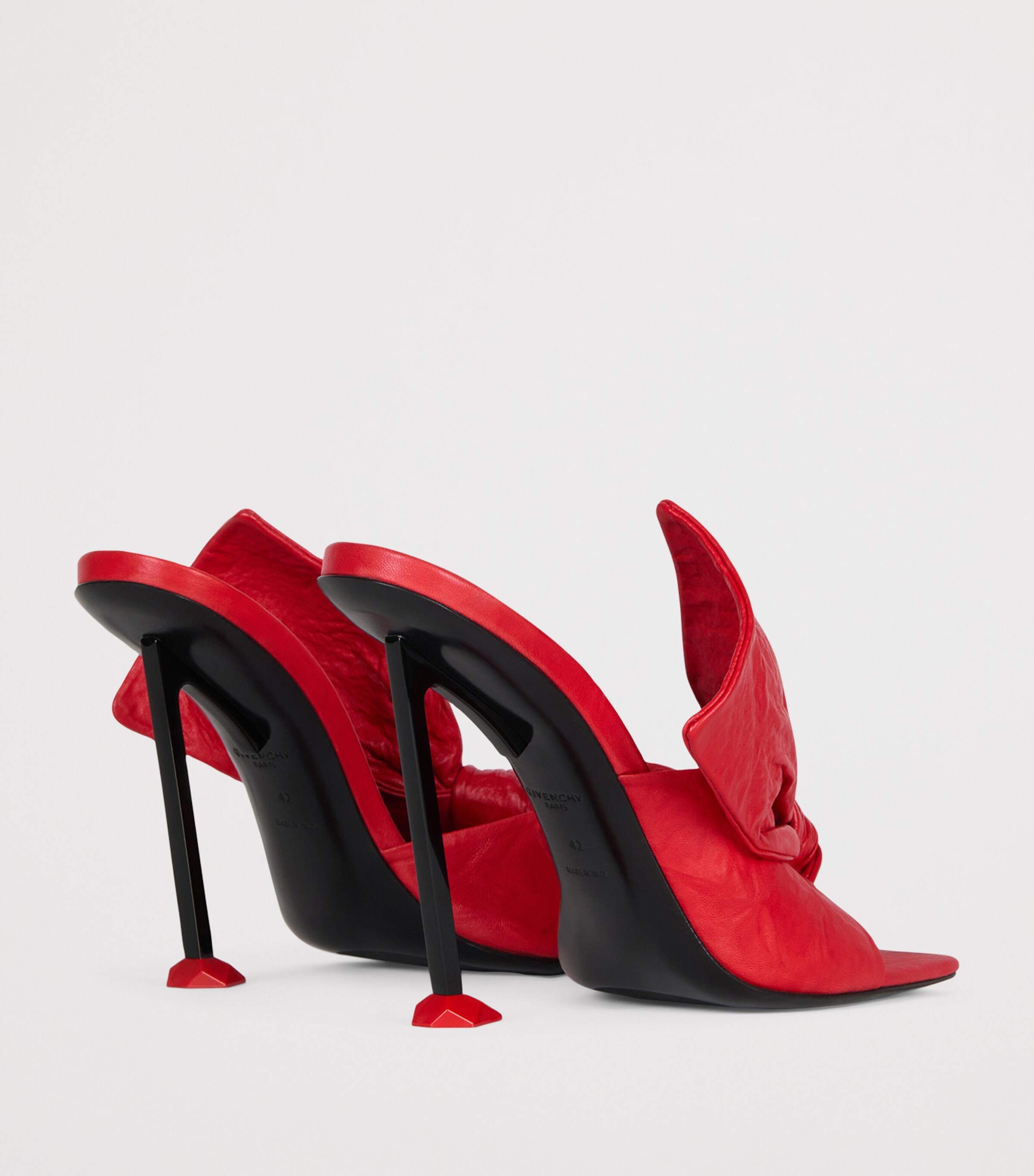 Givenchy Leather Boudoir Bow Sandals 95 Vermillon Image 5