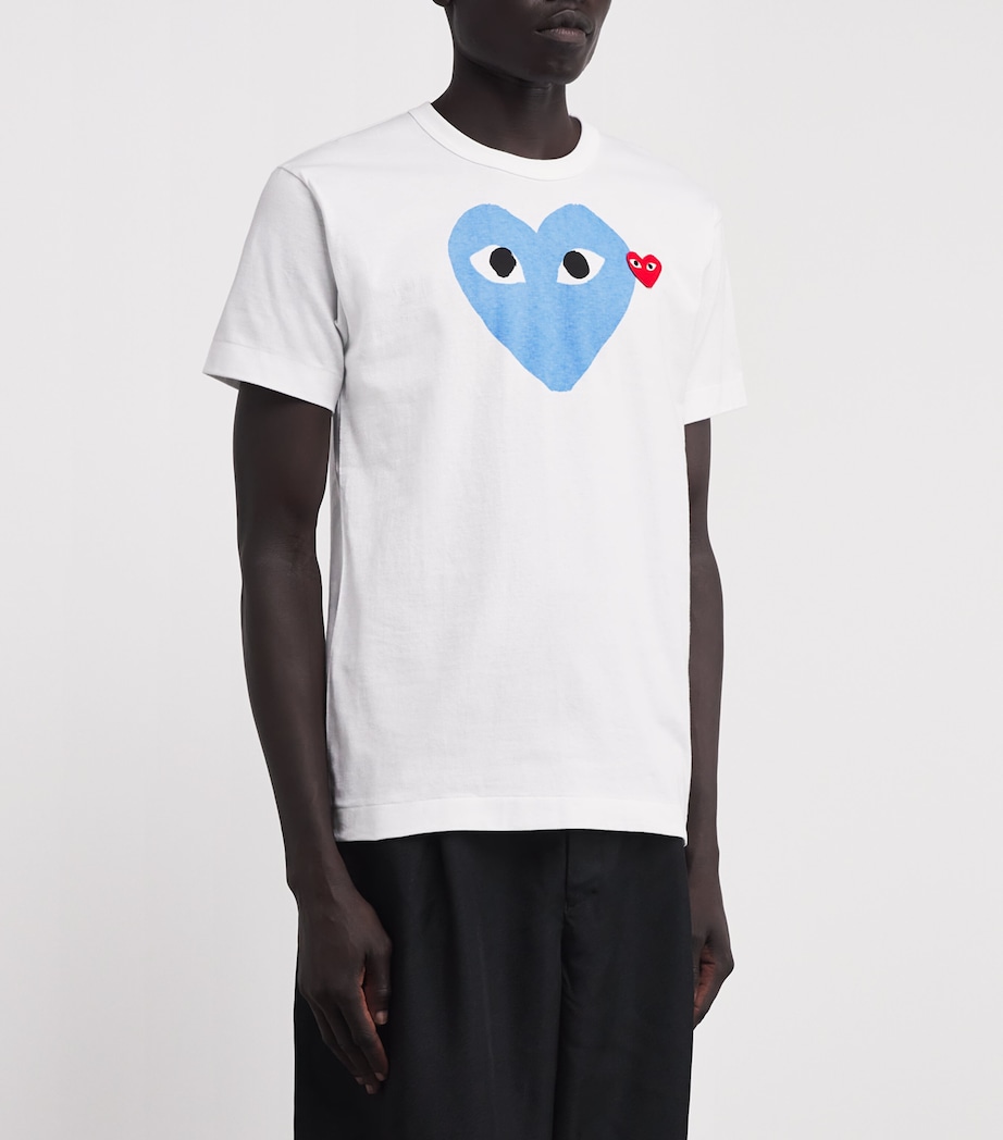 Comme Des Garçons Play Mens Heart Logo T-Shirt Blue Image 3