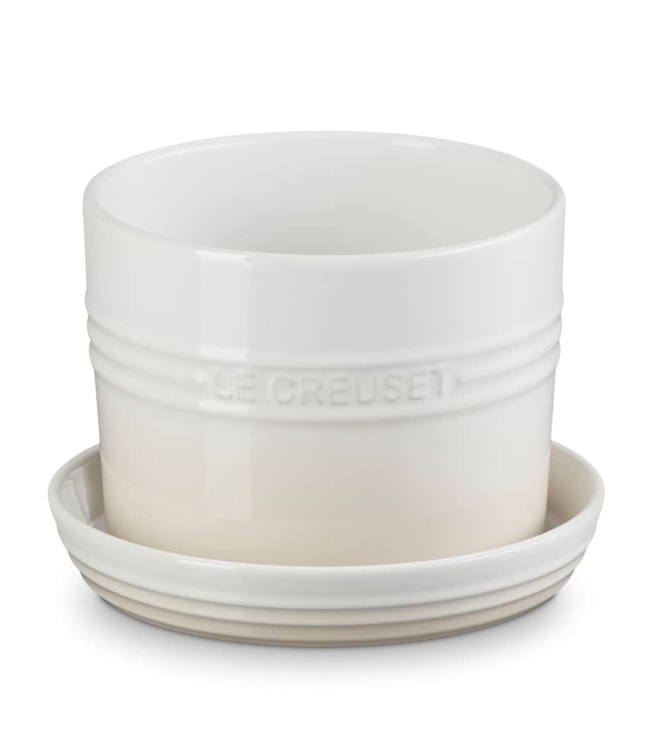 Le Creuset Stoneware Herb Planter (15cm) Meringue Image 1