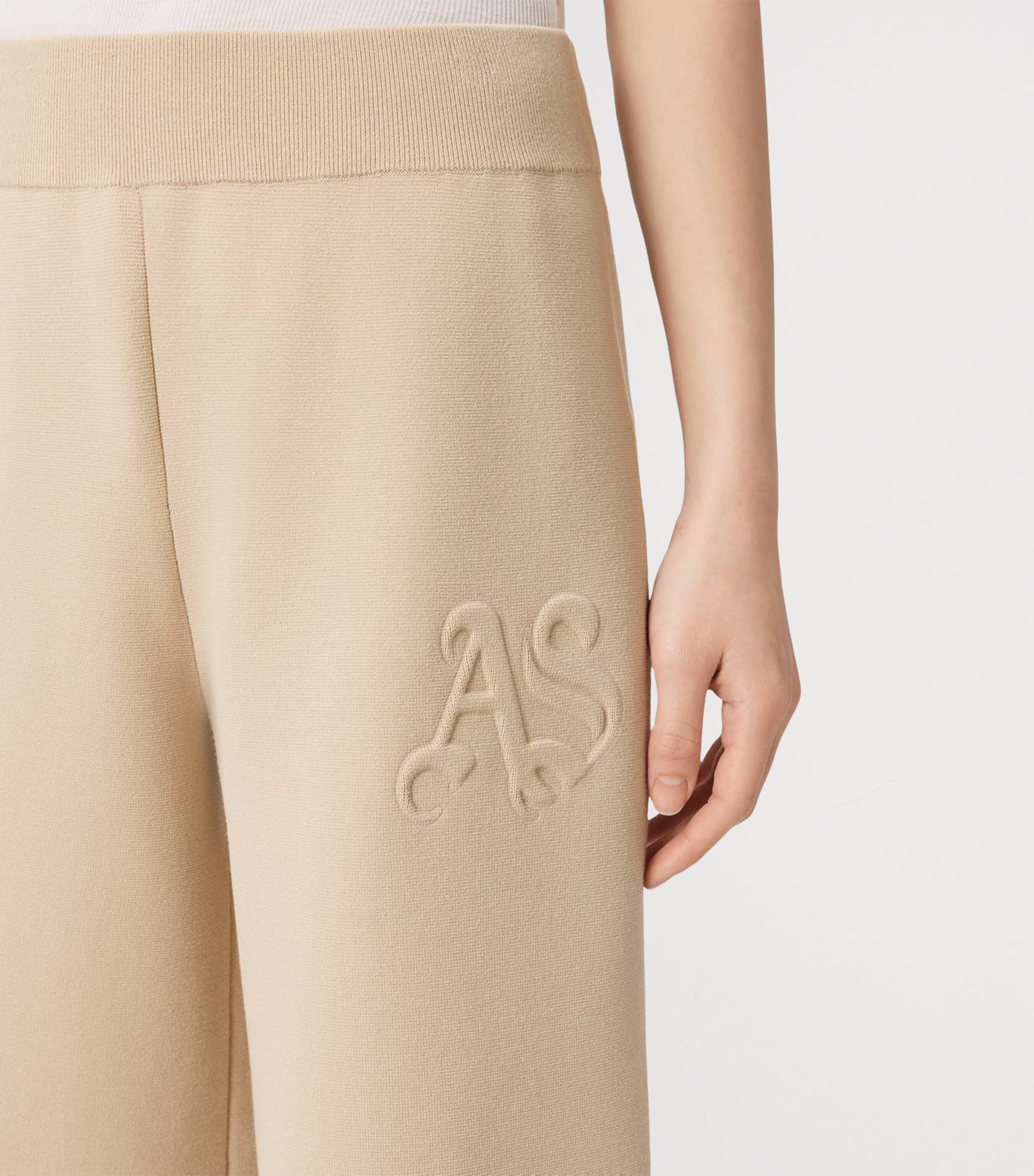 AllSaints Womens Sonny Straight Sweatpants Pebble White Image 7