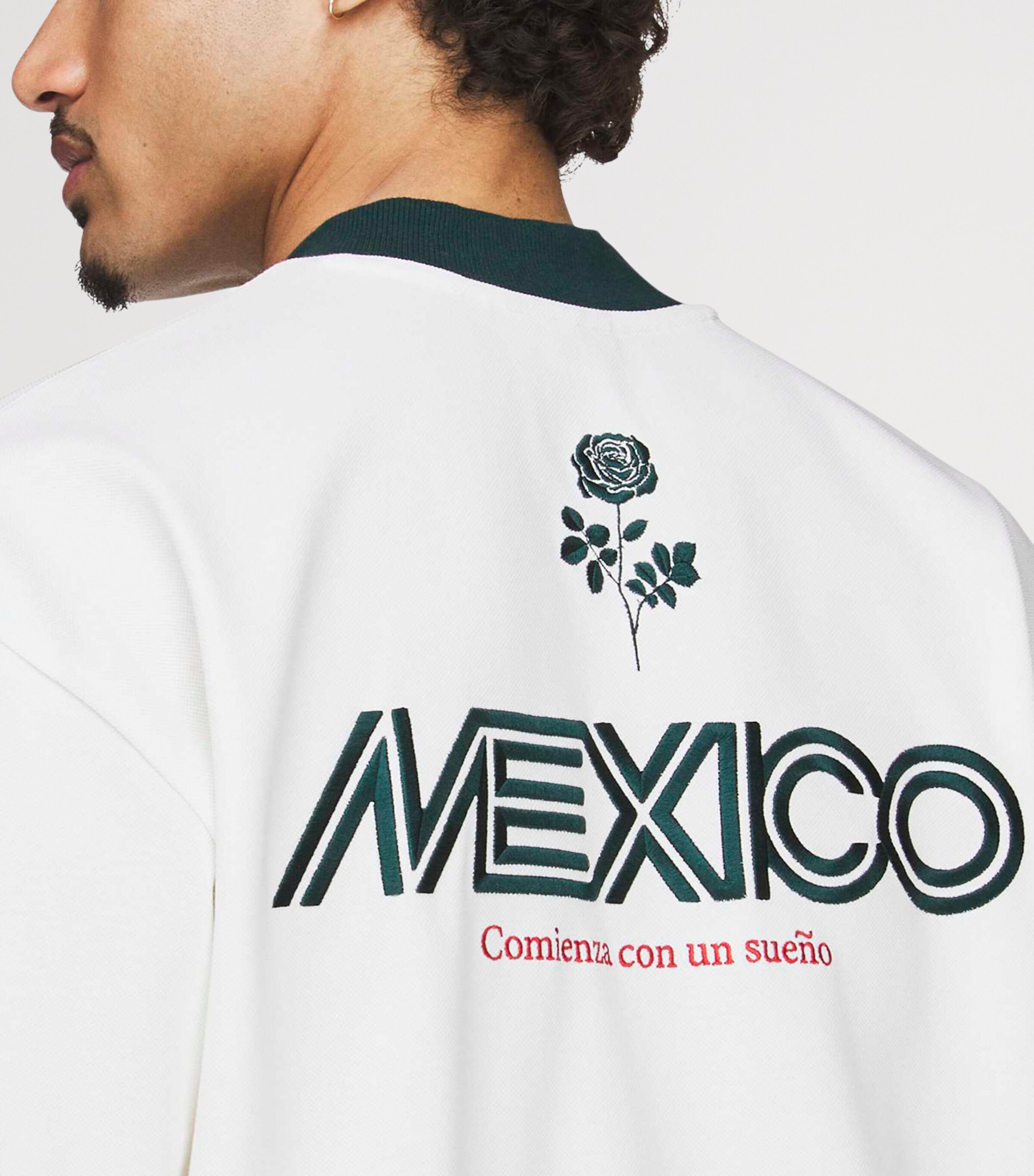 Willy Chavarria Mens x adidas Originals Soccer T-Shirt Off White Image 8