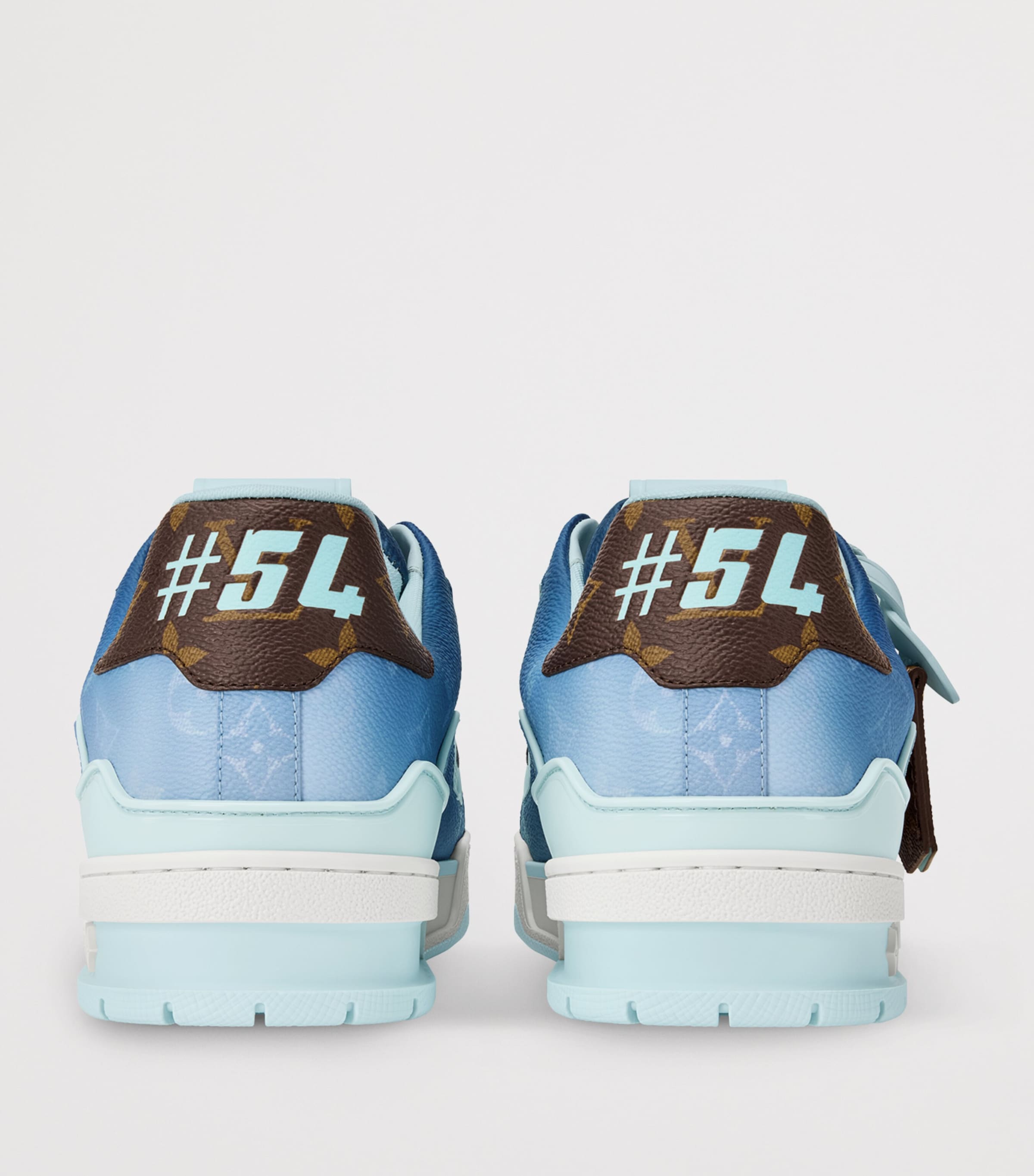 LOUIS VUITTON Leather LV Sneakers Blue Monogram Image 3