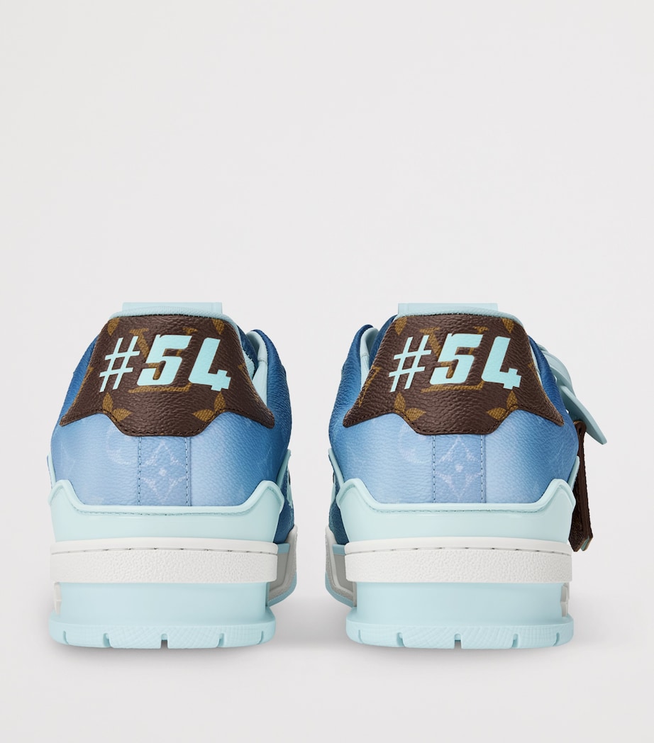 LOUIS VUITTON Leather LV Sneakers Blue Monogram Image 3
