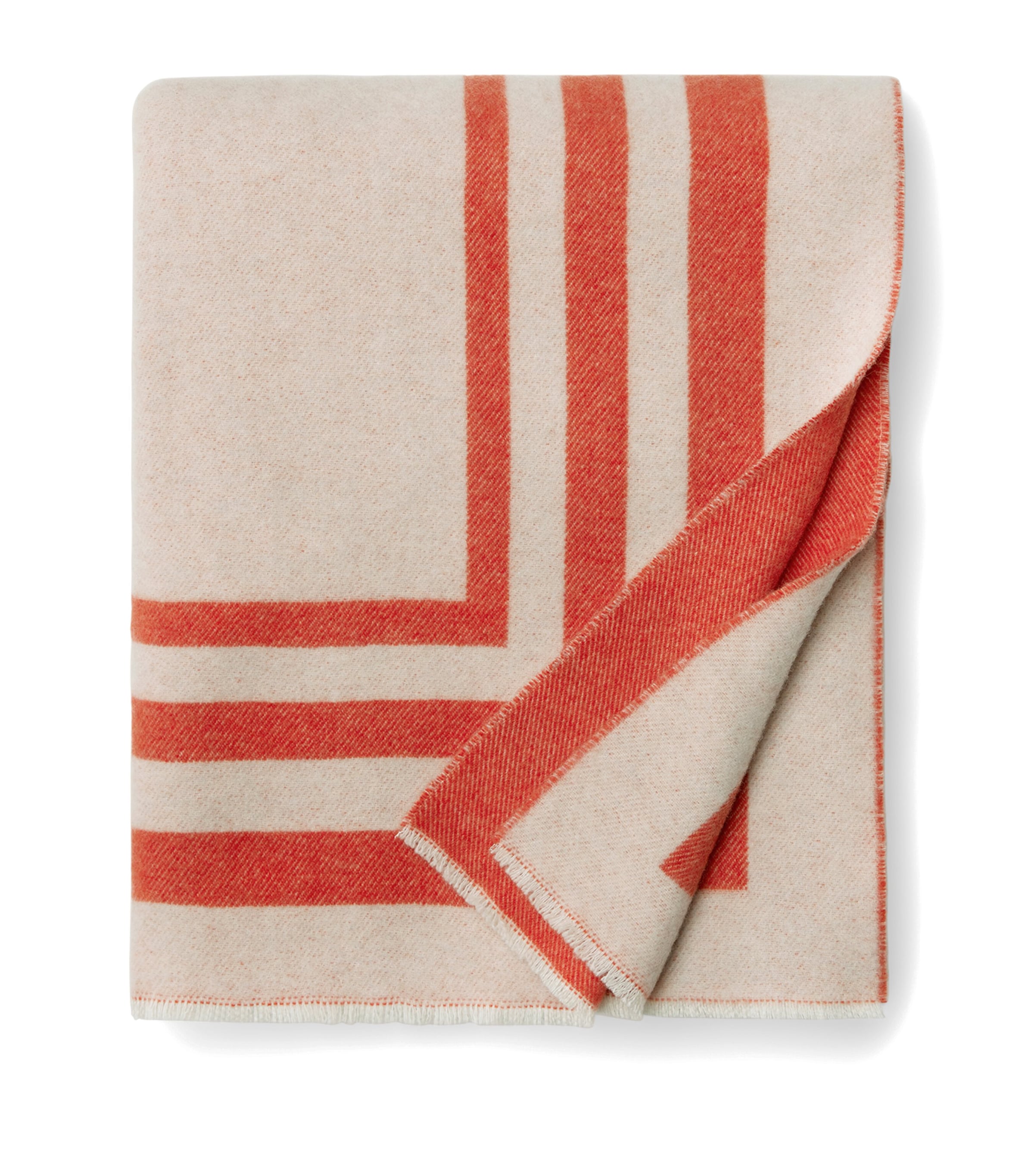 Tre Righe Throw (130cm x 178cm) ORANGE Image 1
