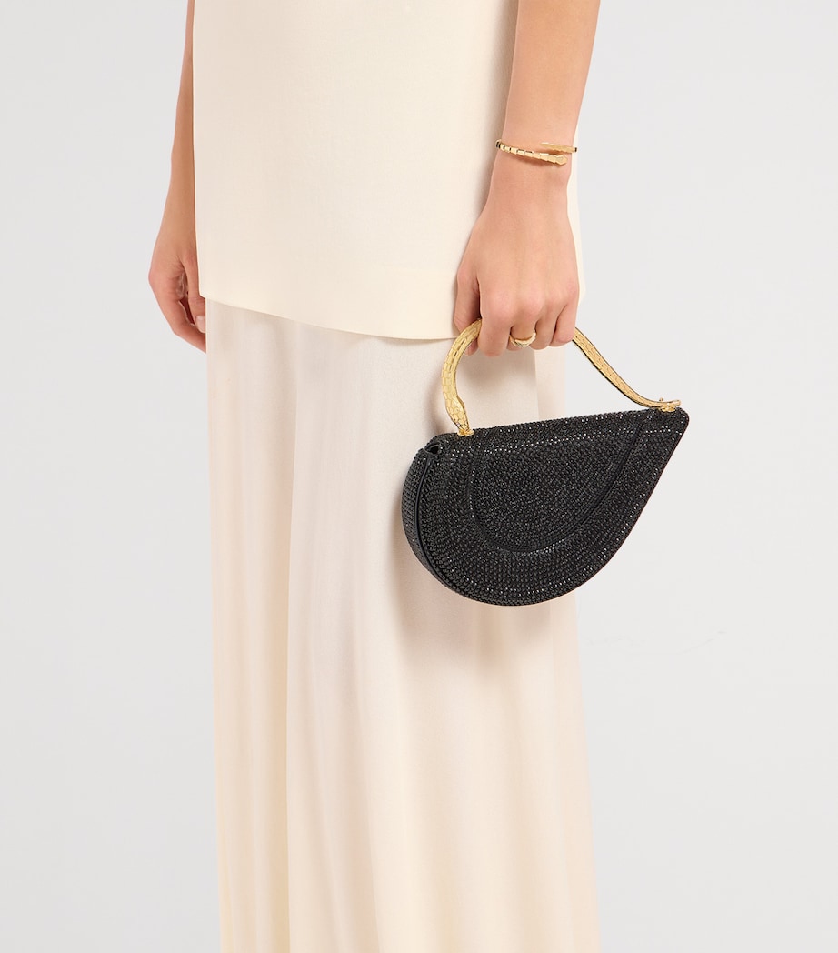 Crystal Serpenti Cuore 1968 Top-Handle Bag BLACK Image 4
