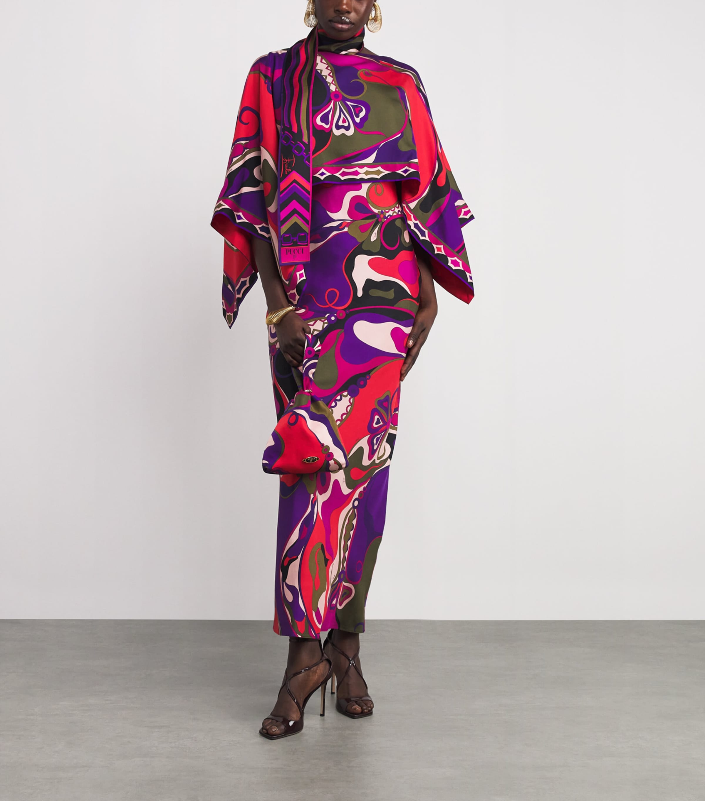 PUCCI Multi Silk Emilio Top-Handle Bag | Harrods UK