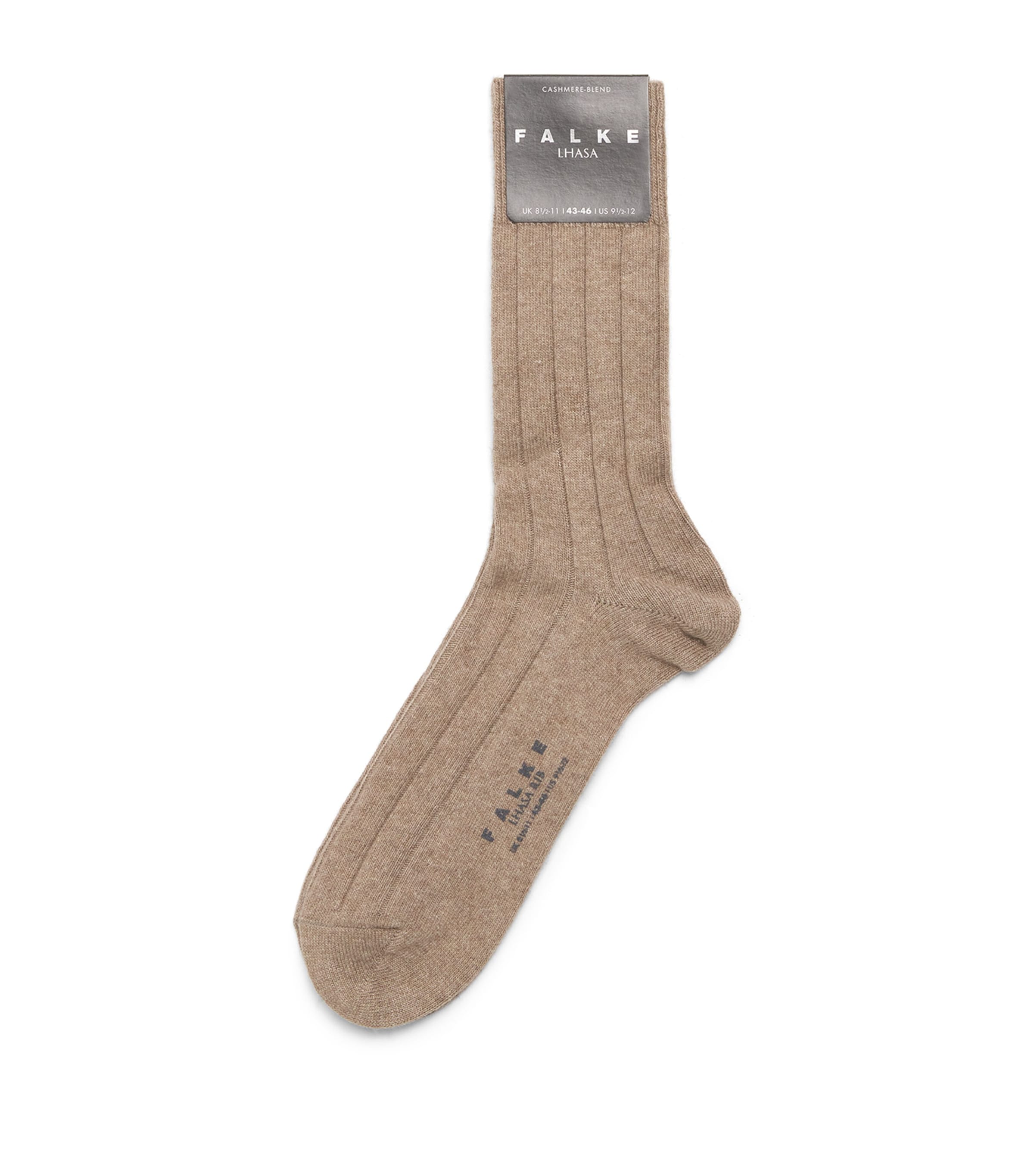 Falke Wool-cashmere Blend Lhasa Ribbed Socks In Brown