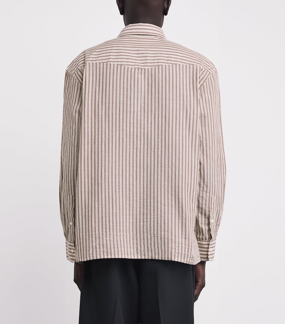 Cotton Stripe Gad Shirt WHITE/CIGAR Image 3