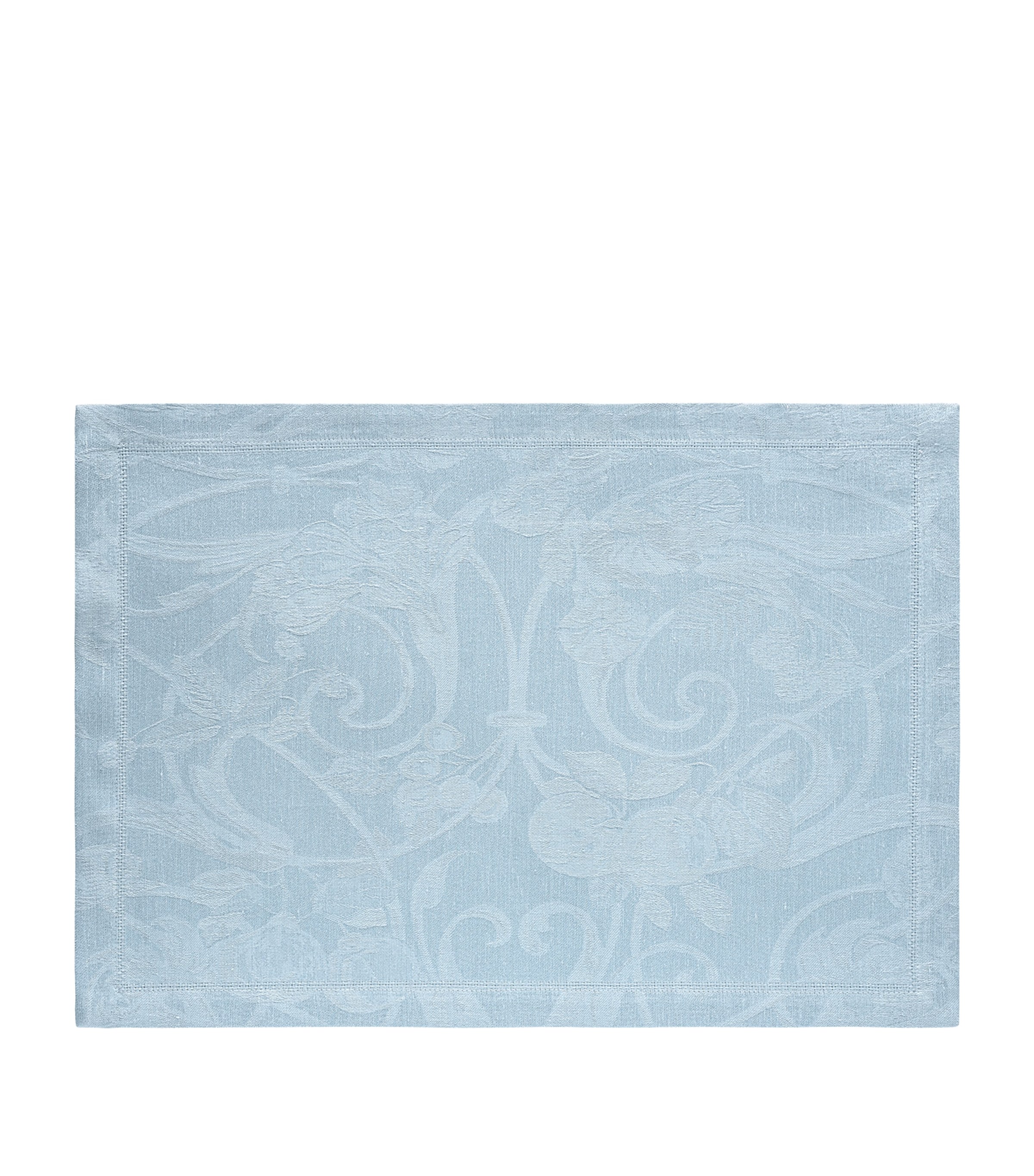 Le Jacquard Français Linen Damask Tivoli Placemat (50cm x 38cm) Blue Image 1