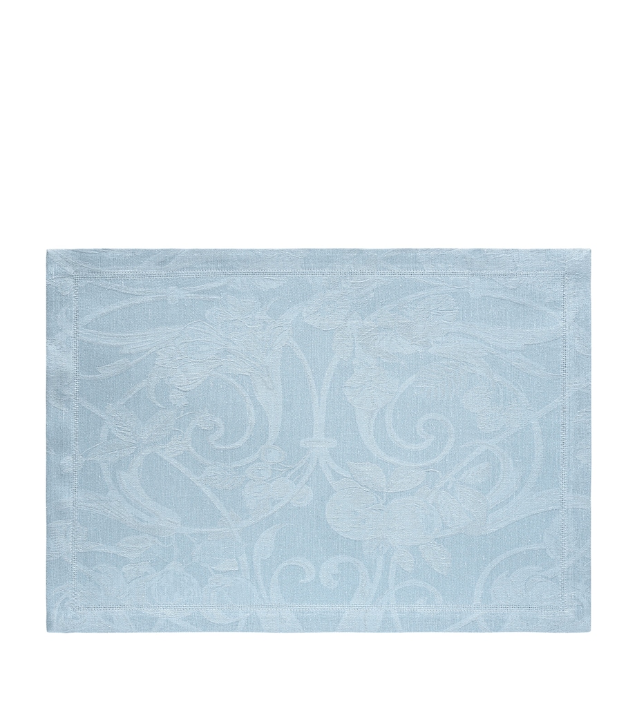 Le Jacquard Français Linen Damask Tivoli Placemat (50cm x 38cm) Blue Image 1