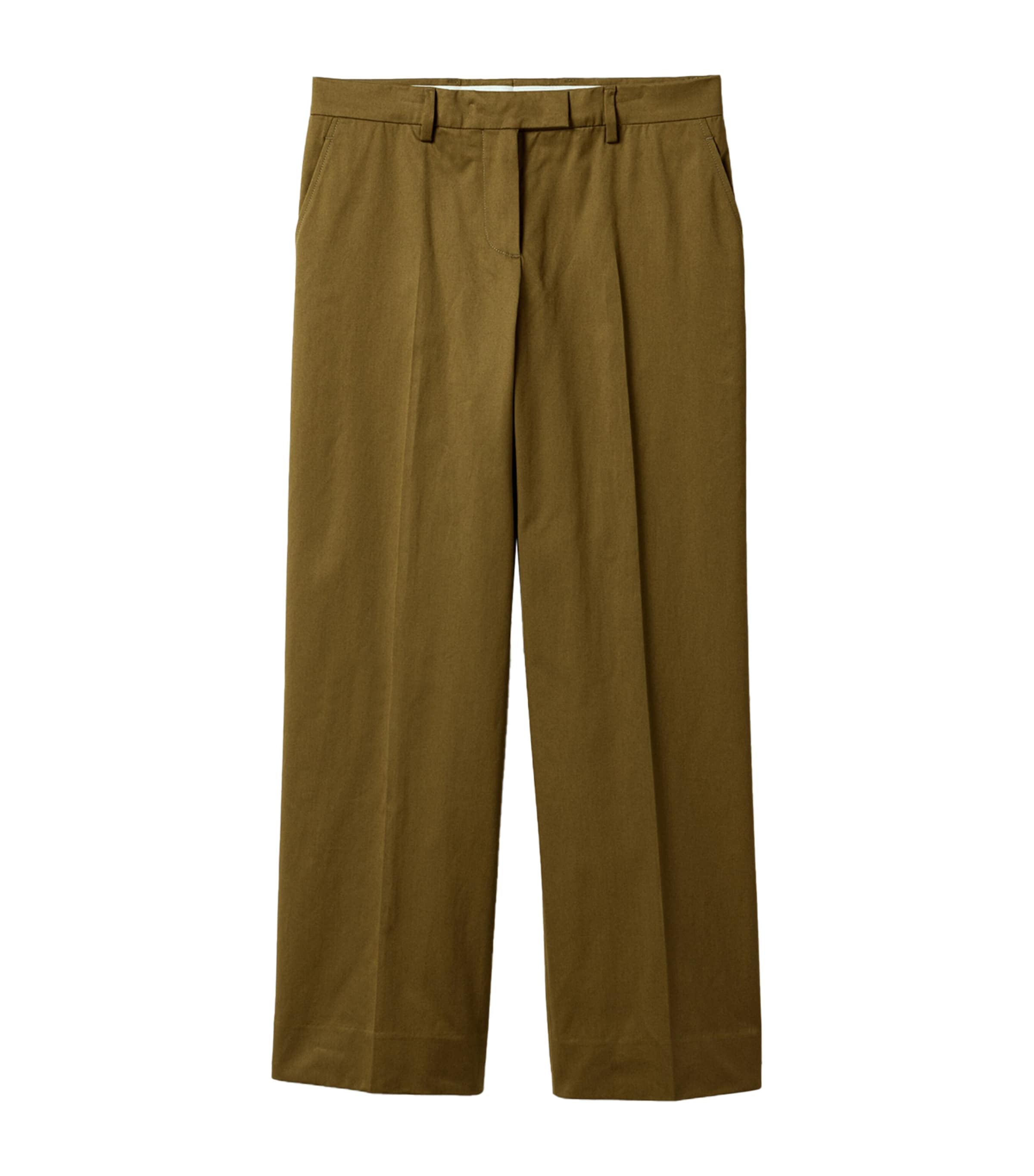 Miu Miu Womens Cotton Twill Trousers Green Image 1
