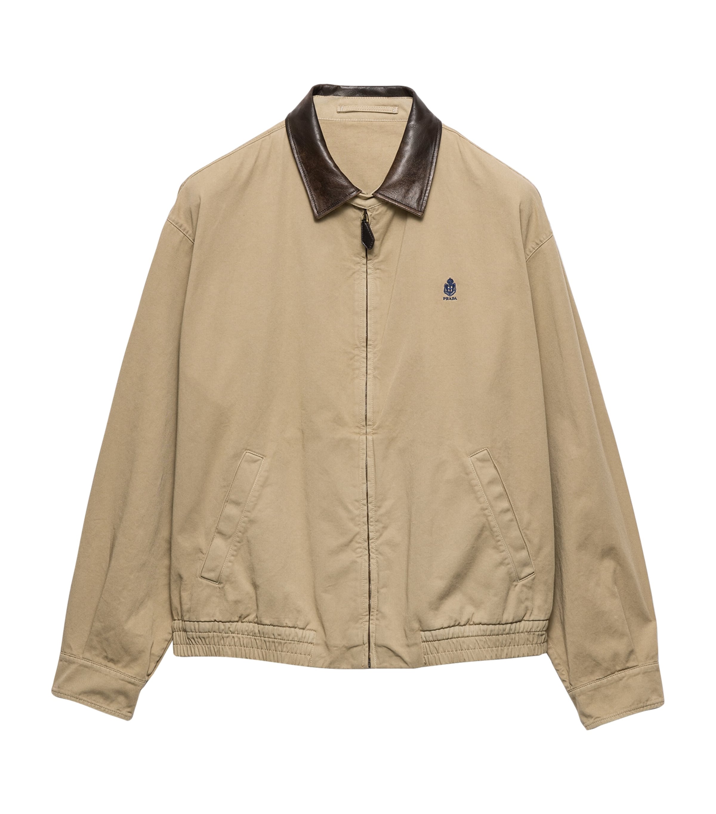 Prada Mens Cotton Bomber Jacket Neutral Image 1