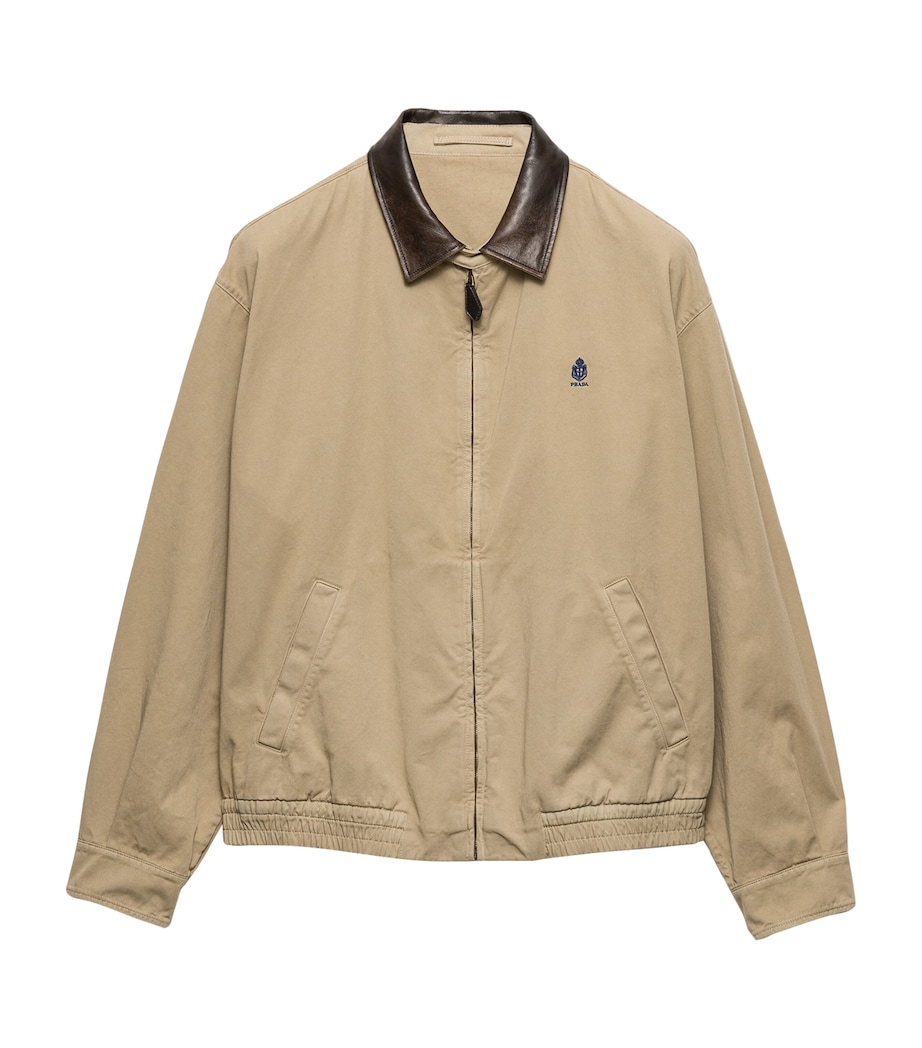 Prada Mens Cotton Bomber Jacket Neutral Image 1