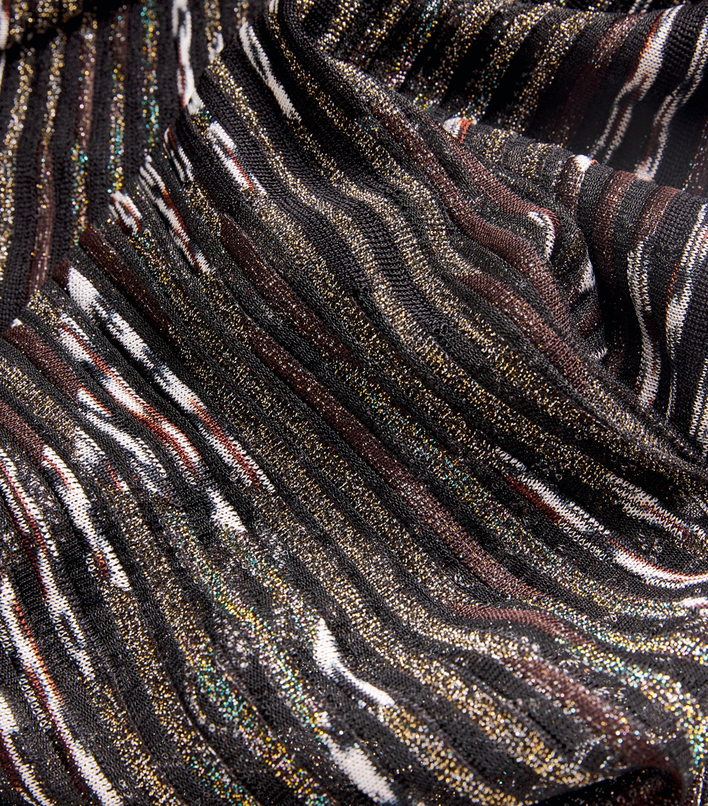 Metallic Pleated Maxi Skirt SM9T2 BLACK BASE Image 5