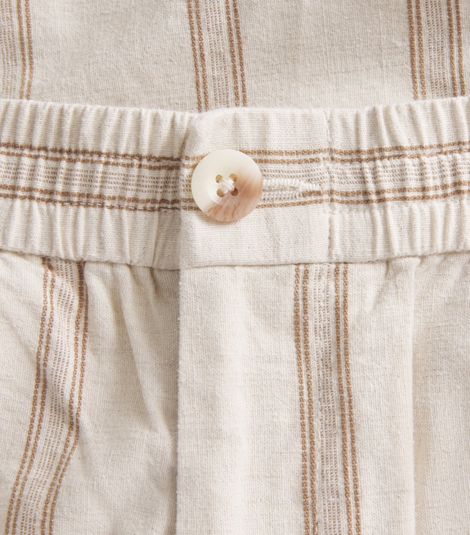 Vince Mens Cotton-Hemp Stripe Shorts Midland/smock White Image 6