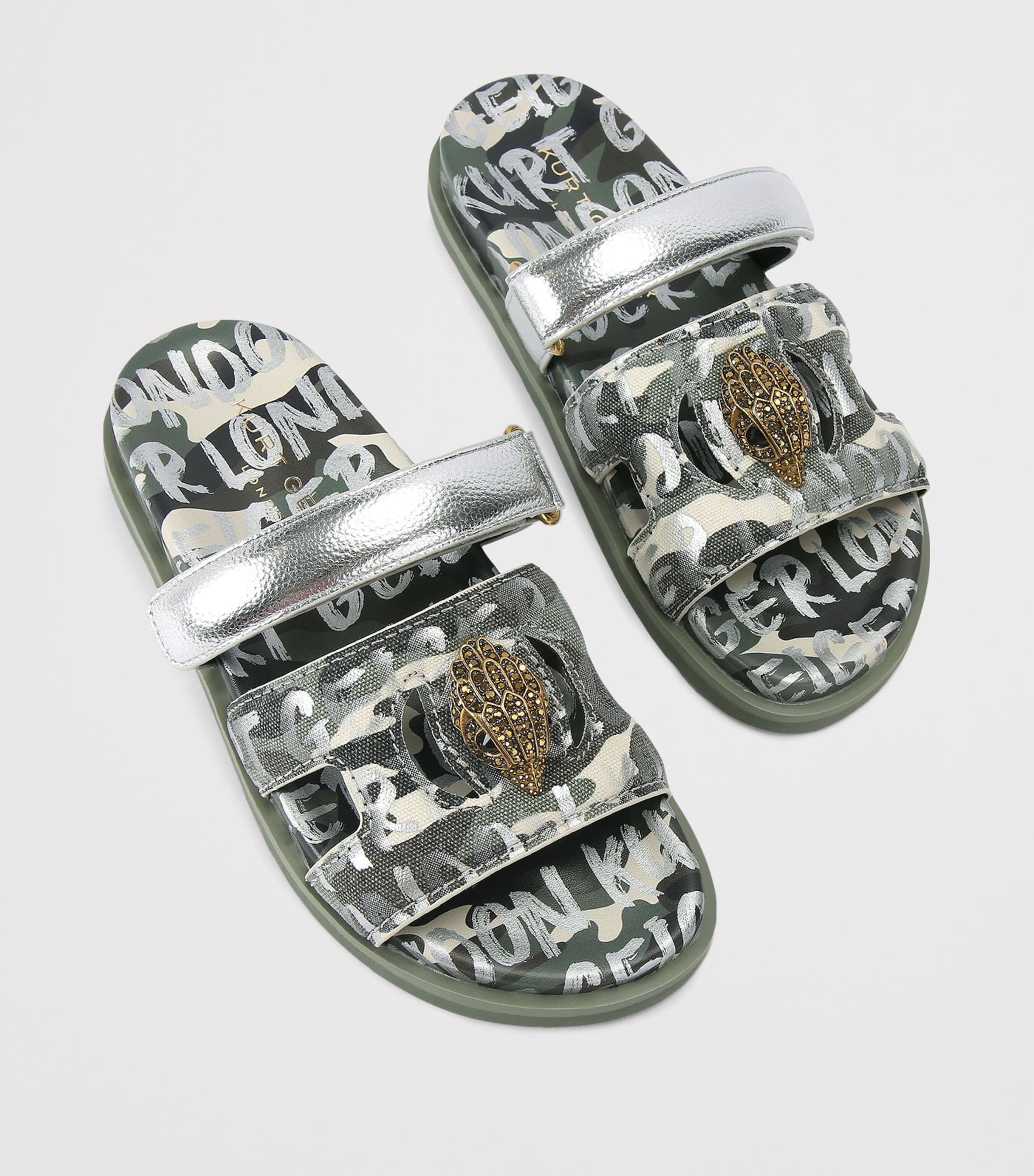 Kurt Geiger London Leather Cut-Out Eagle Sandals Green Oth Image 4