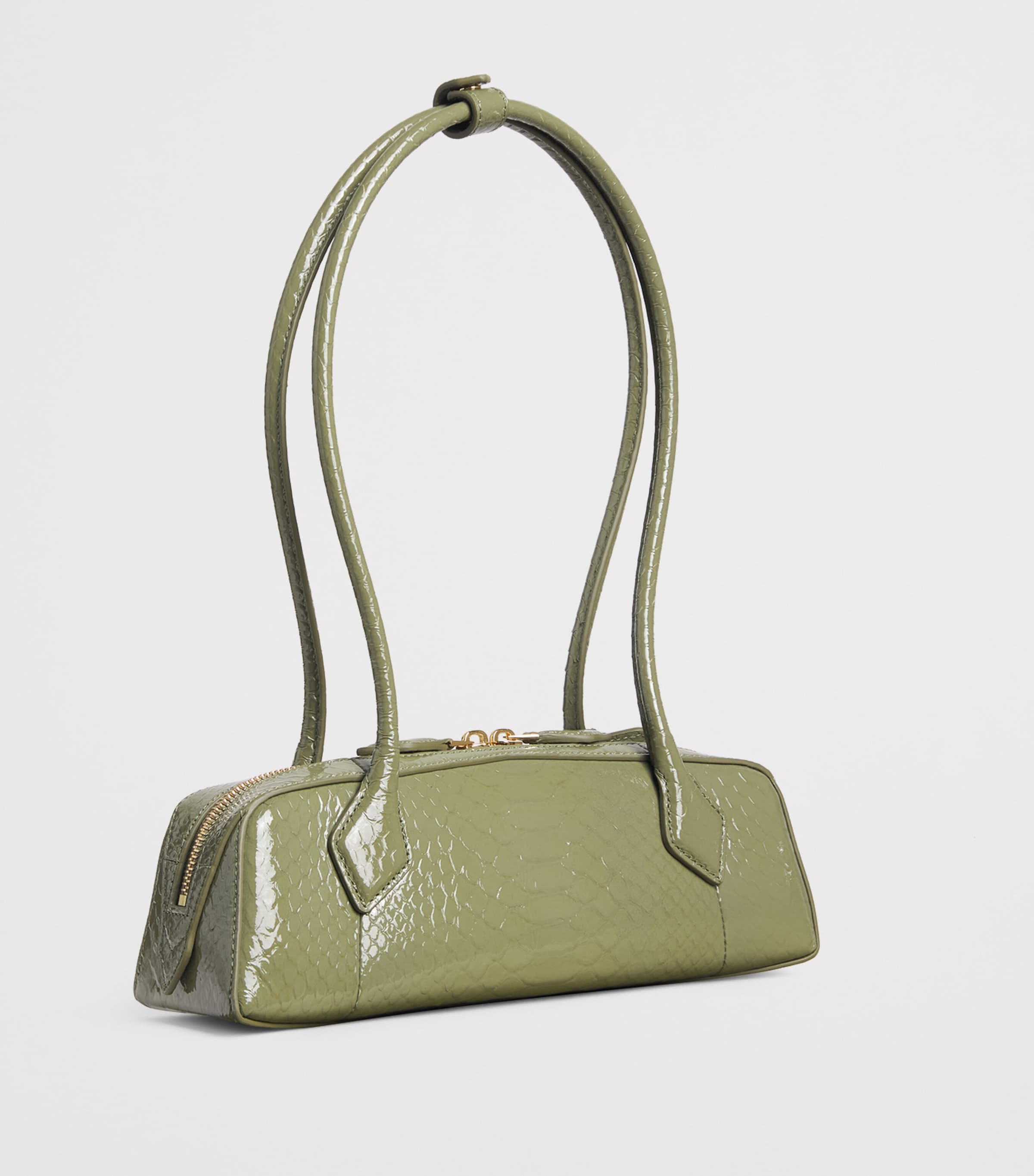 Alaïa Small Snakeskin Le Teckel Shoulder Bag Vert Militaire Image 2