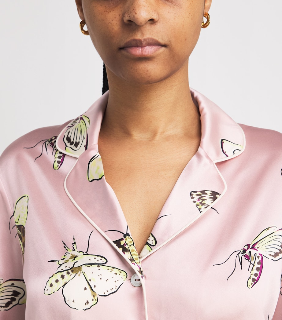 Olivia von Halle Womens Silk Moths Lila Pyjama Set Elda Image 5