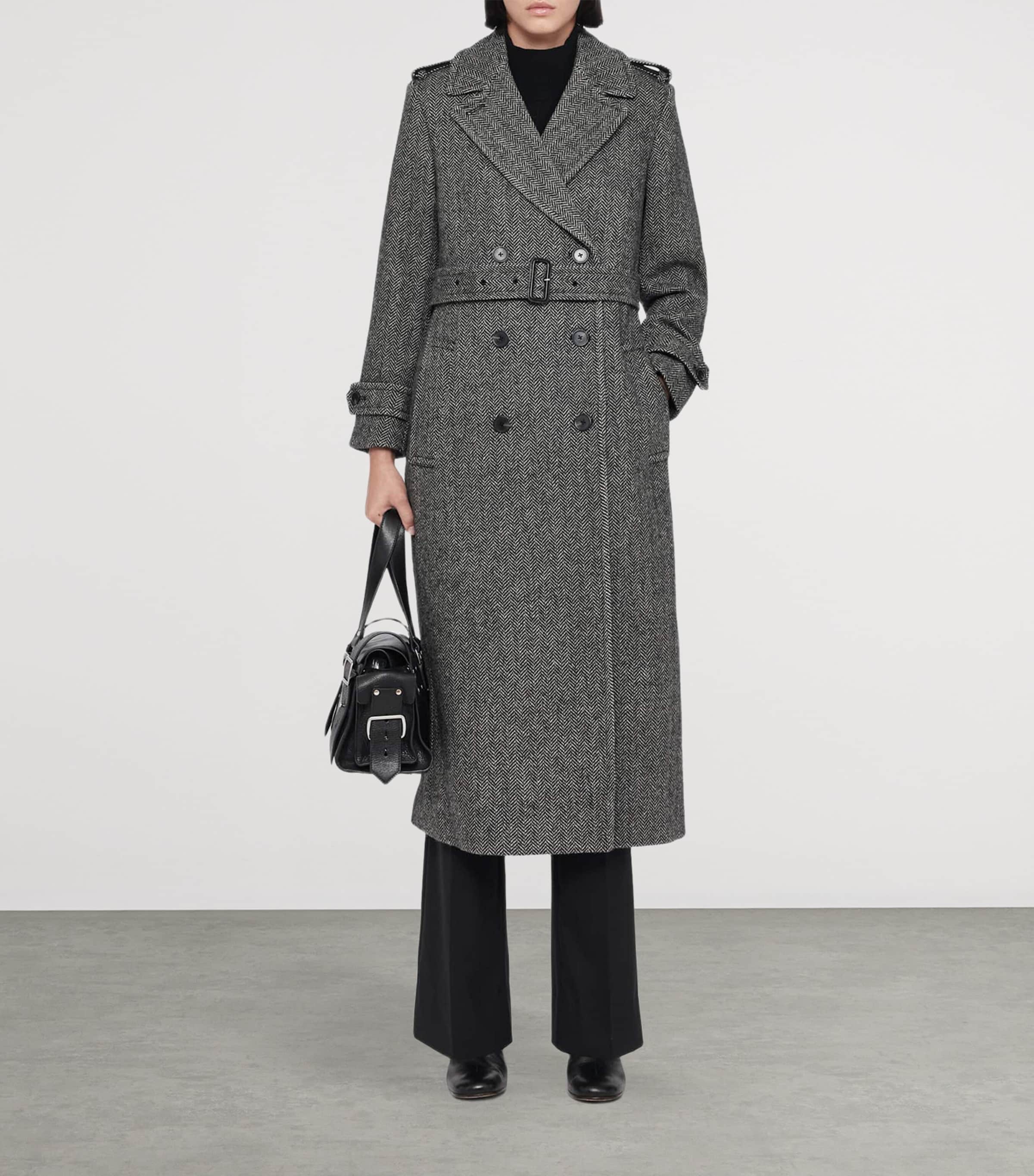 AllSaints Multi Wool-Blend Brescia Trench Coat | Harrods US
