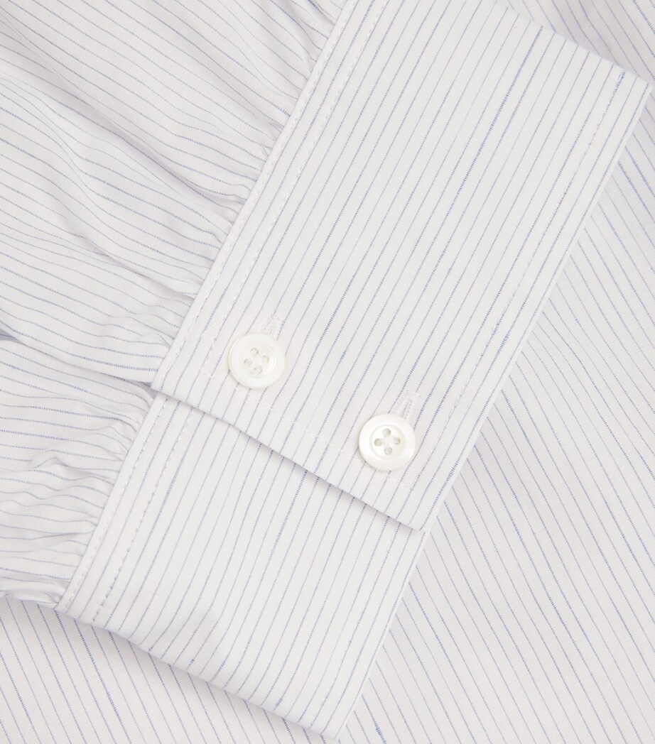 Stripe The V-Neck Popover Shirt STEEL BLUE MULTI Image 5