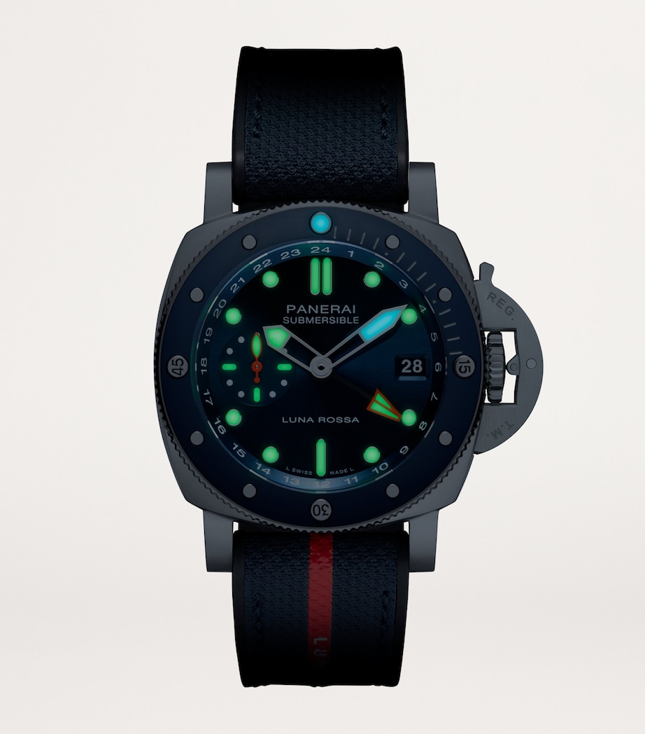 Panerai Titanium Submersible GMT Luna Rossa Titanio Watch 42mm Blue Image 5