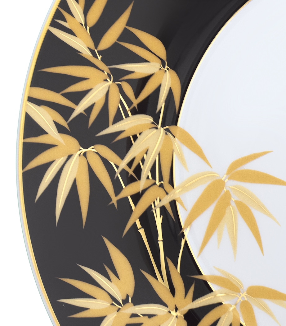 Large Porcelain Golden Bamboo Dinner Plate (30cm) NO COLOUR Image 2
