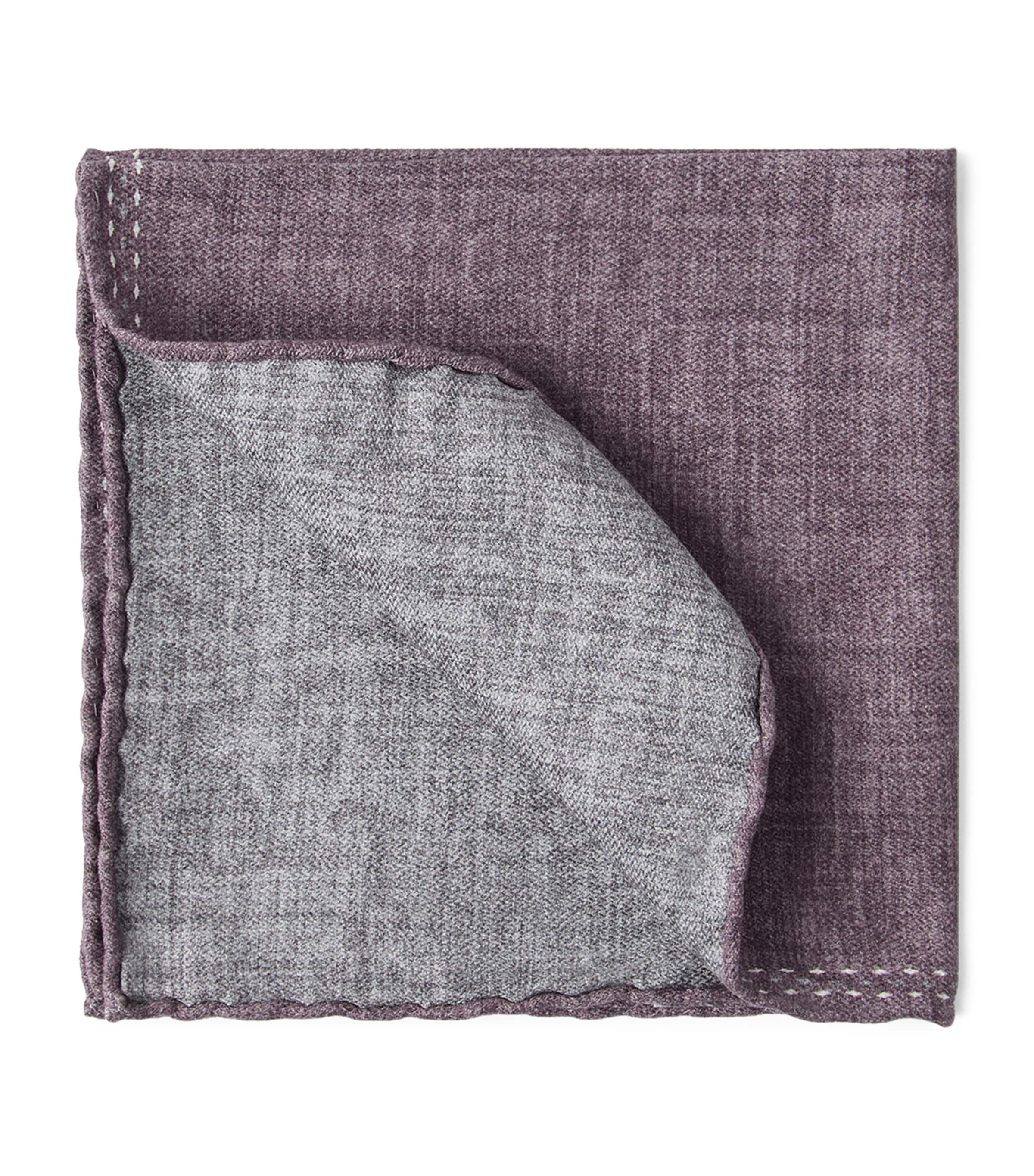 Brunello Cucinelli Silk Logo Pocket Square In Pink