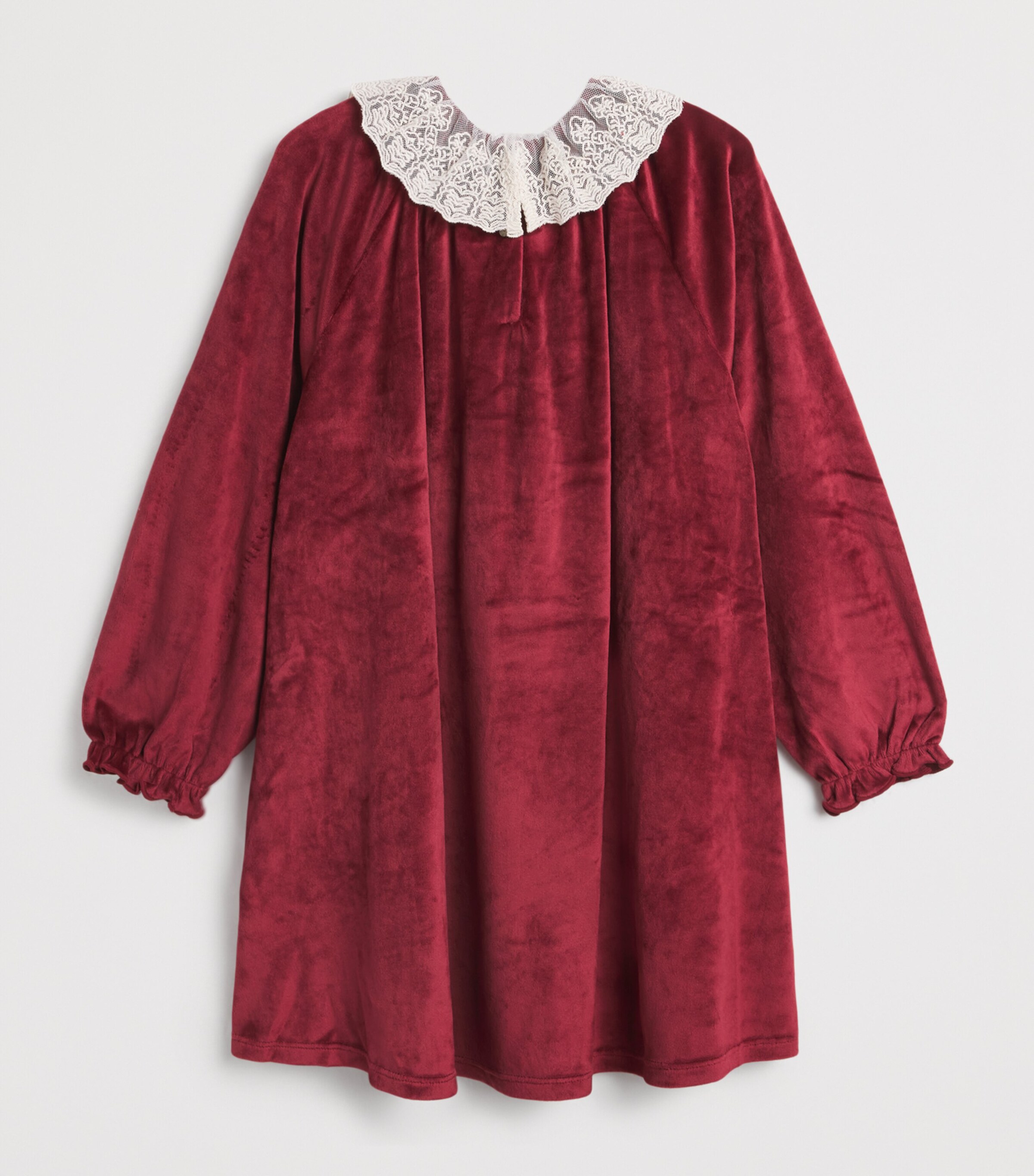 KONGES SLOJD Velour Venola Dress (5-10 Years) Red Dahlia Image 2