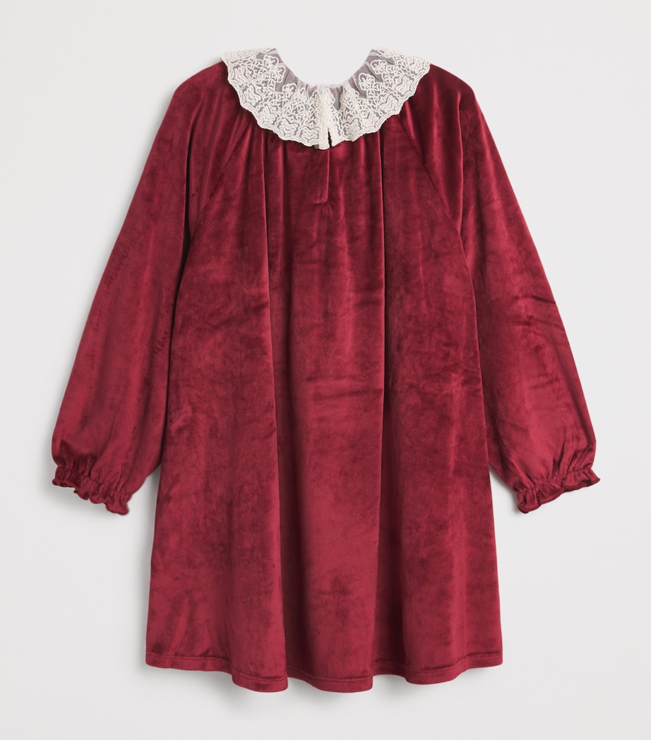 Velour Venola Dress (5-10 Years) S10016 RED DAHLIA Image 2